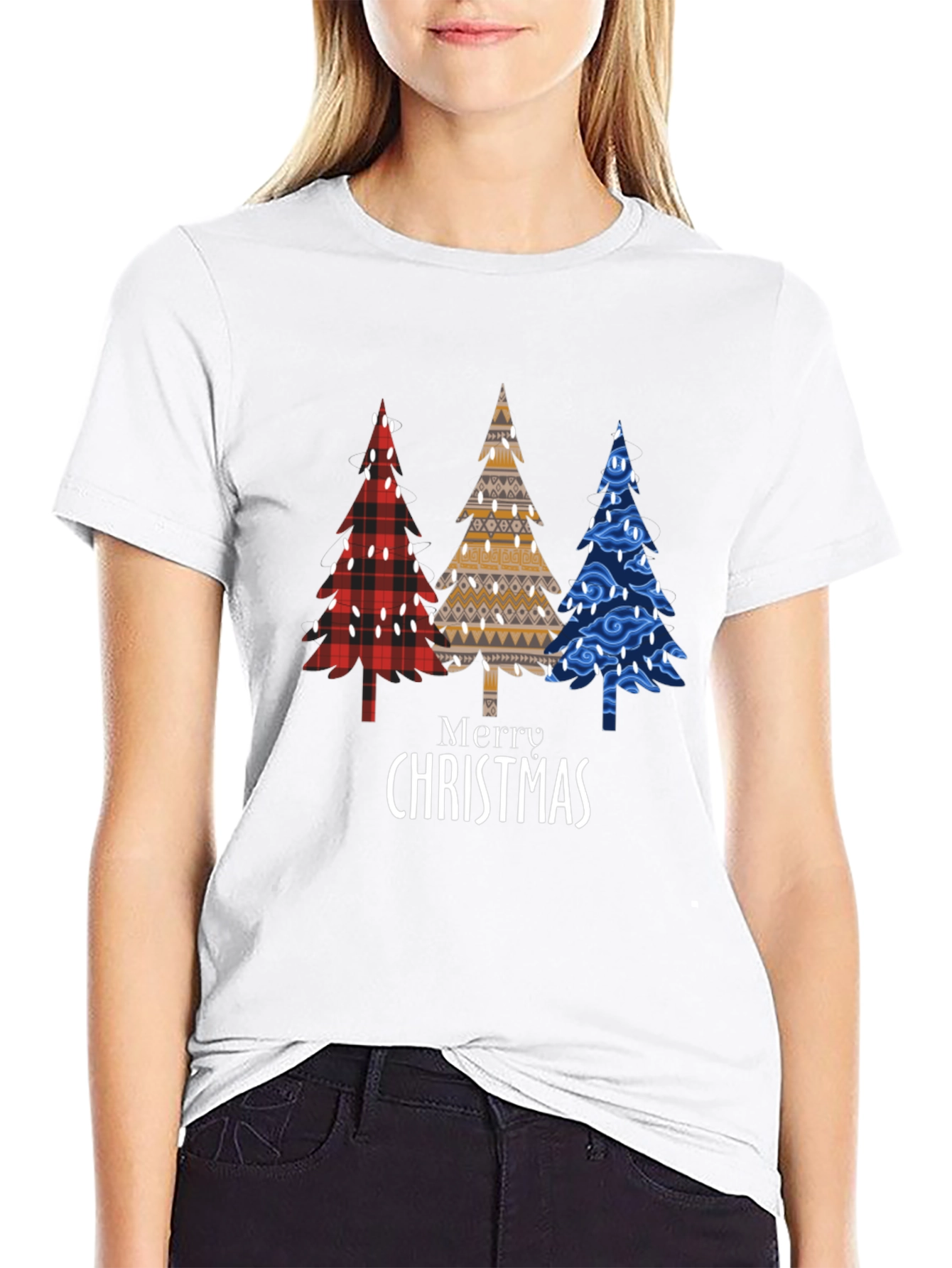 Merry Christmas Trees Graphic T-Shirt