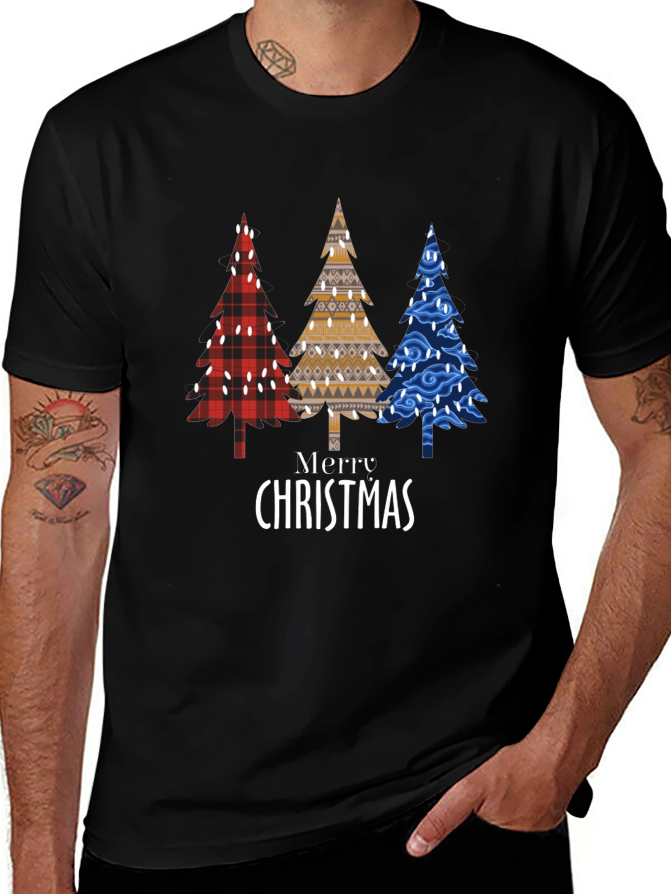 Merry Christmas Trees Graphic T-Shirt