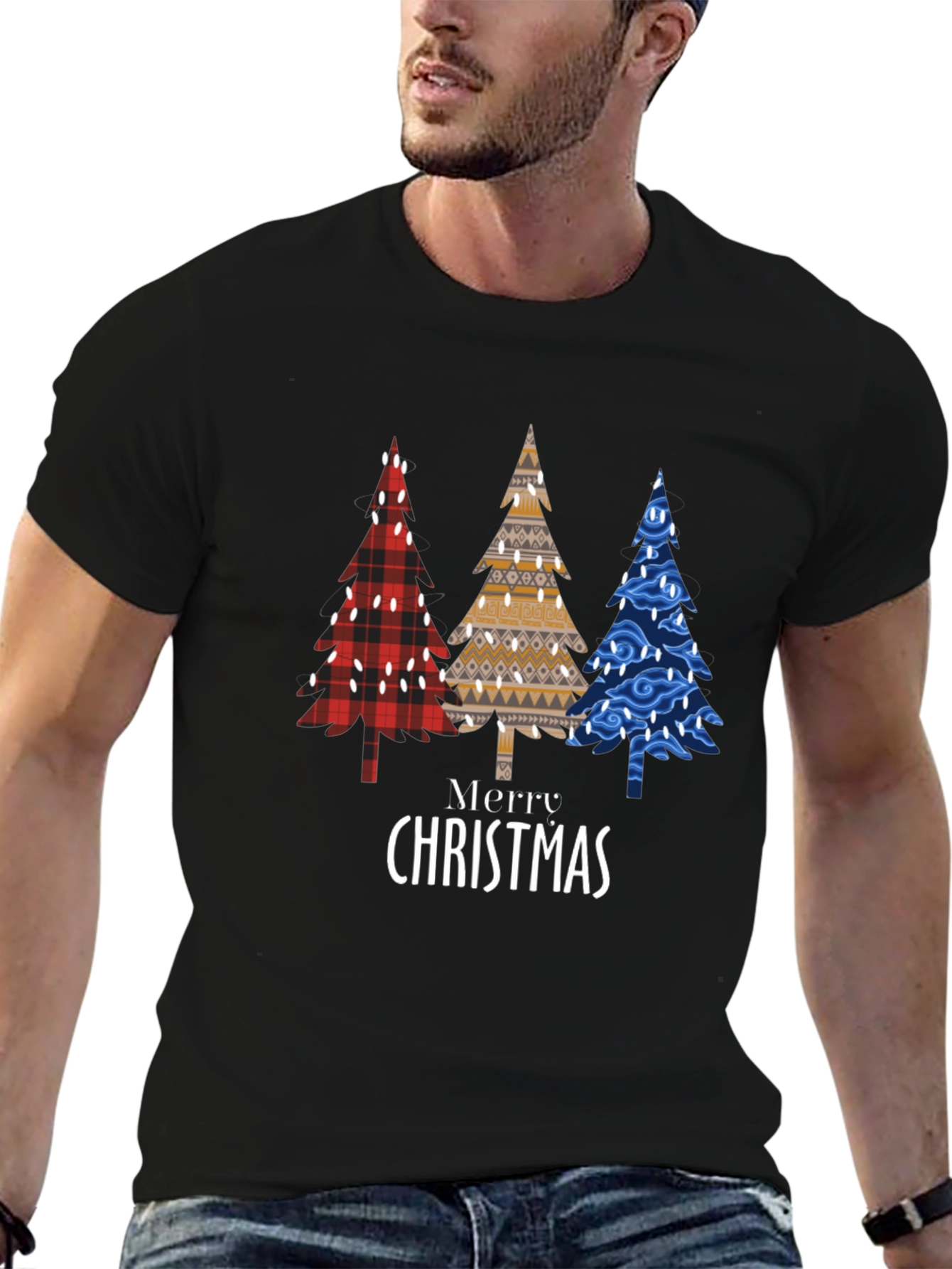 Merry Christmas Trees Graphic T-Shirt