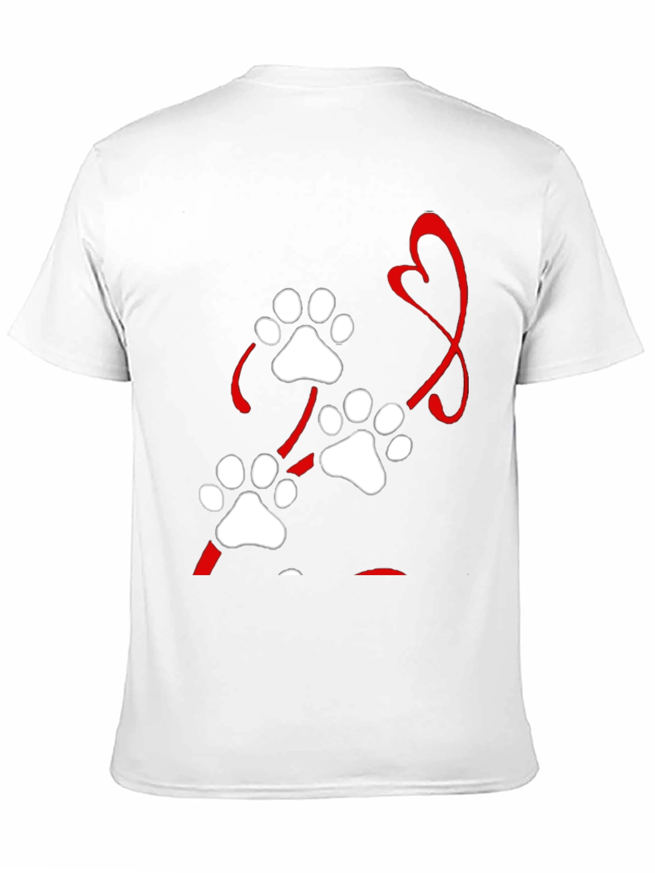 Paw Print Heart Black T-Shirt