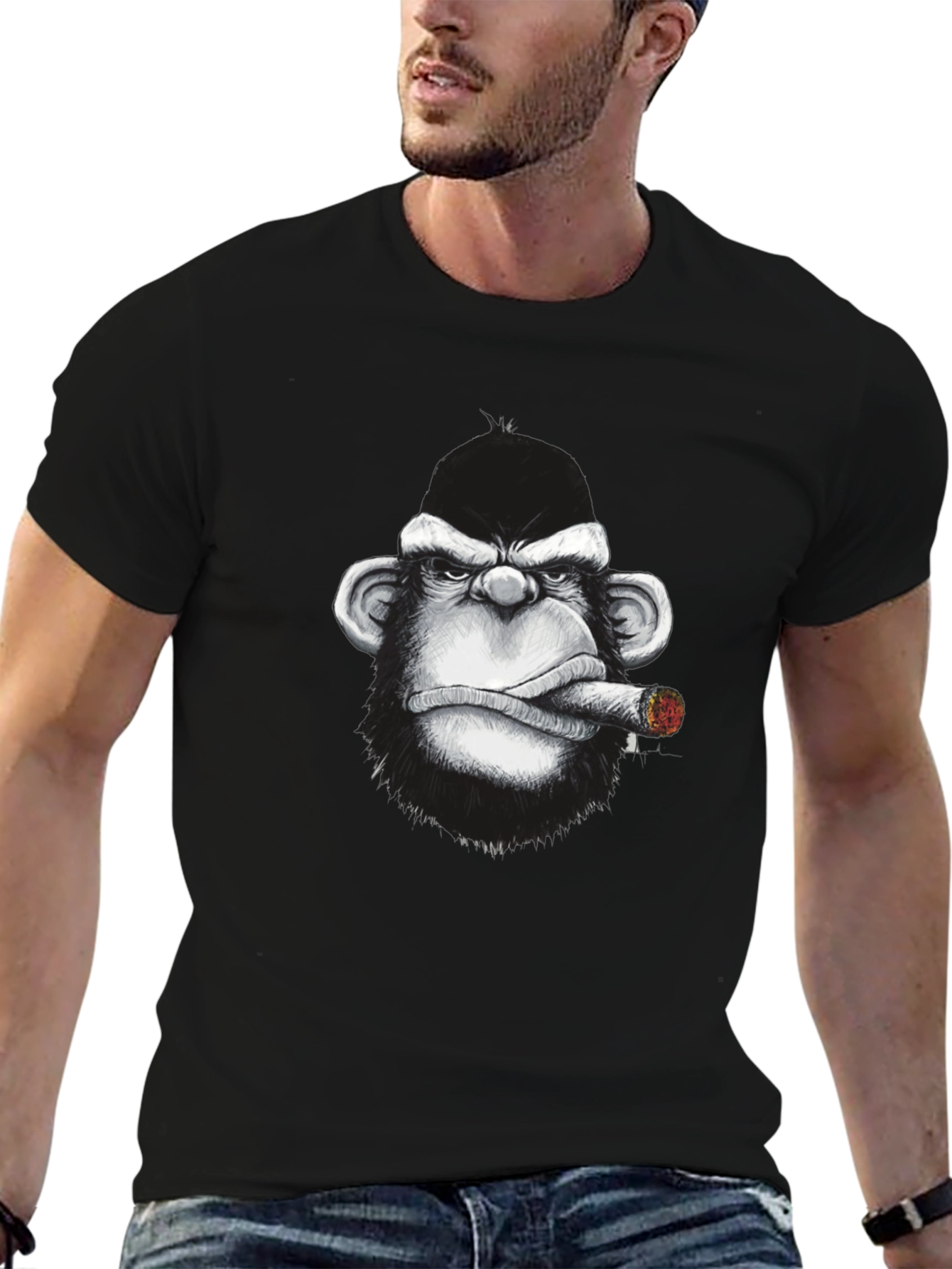 Smoking Monkey Graphic Tee - Cool Streetwear T-Shirt