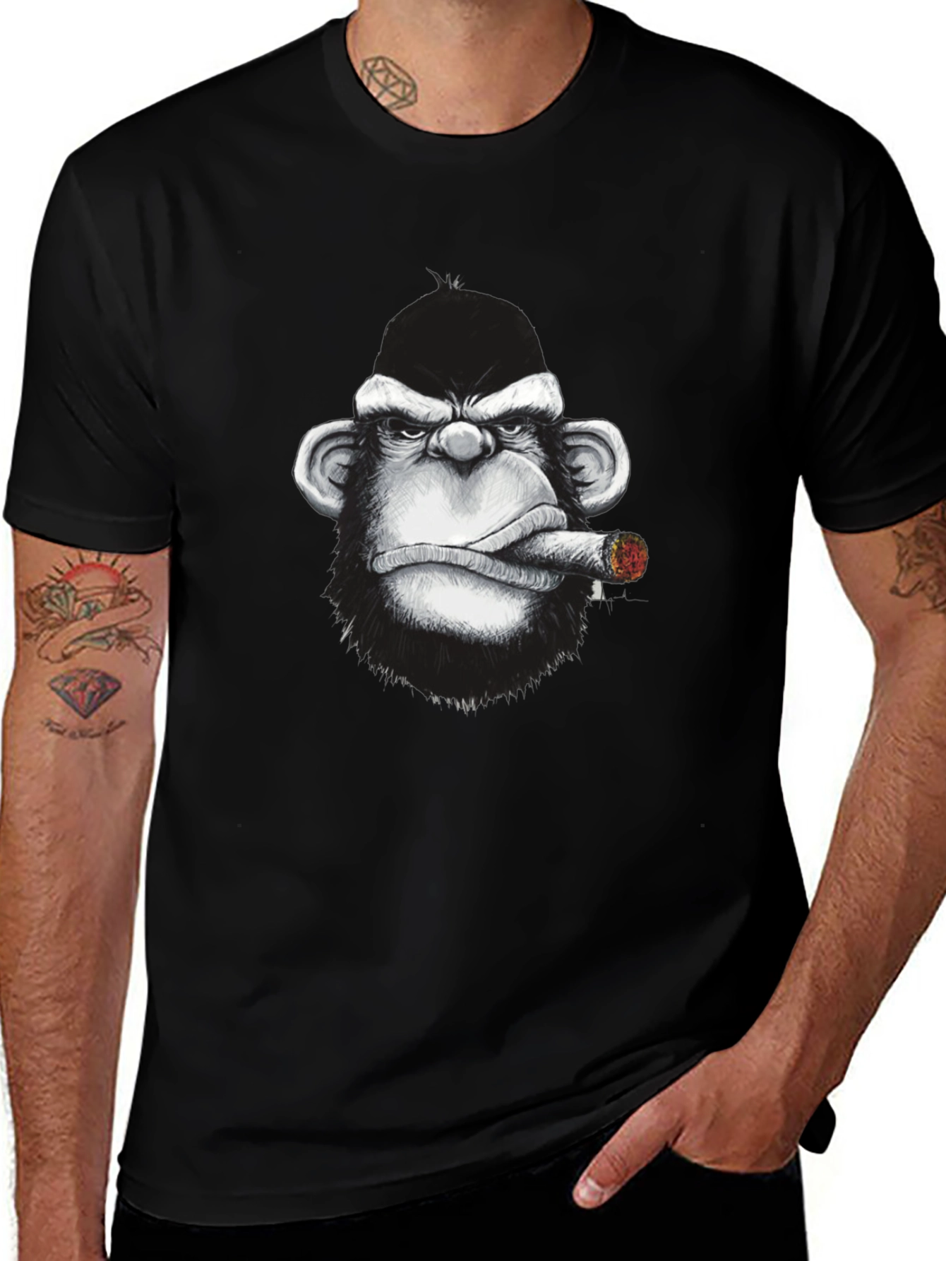 Smoking Monkey Graphic Tee - Cool Streetwear T-Shirt