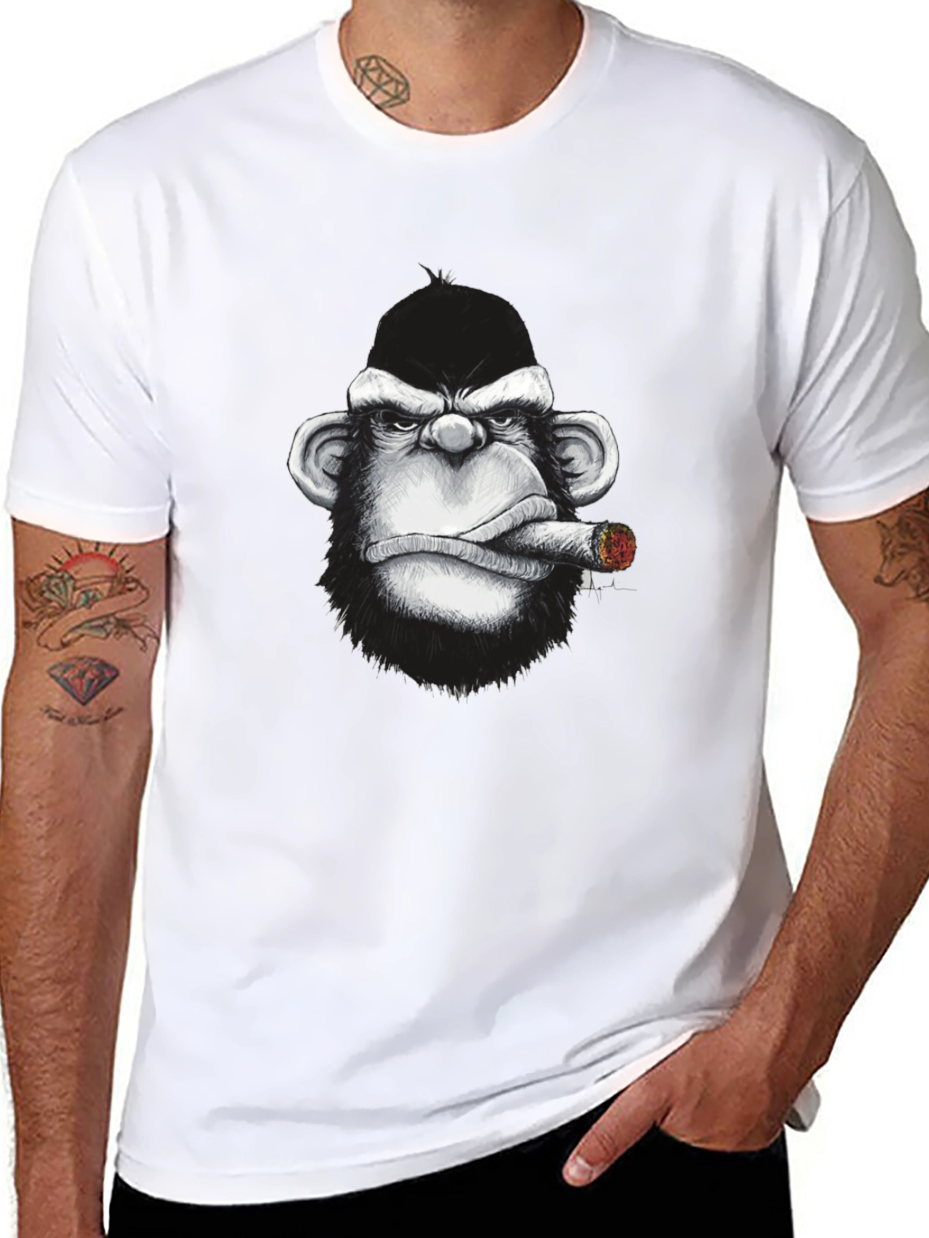 Smoking Monkey Graphic Tee - Cool Streetwear T-Shirt