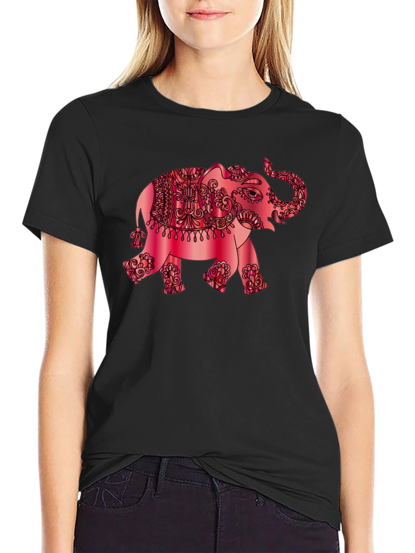 Elephant Graphic Tee - Stylish Mens Black T-Shirt