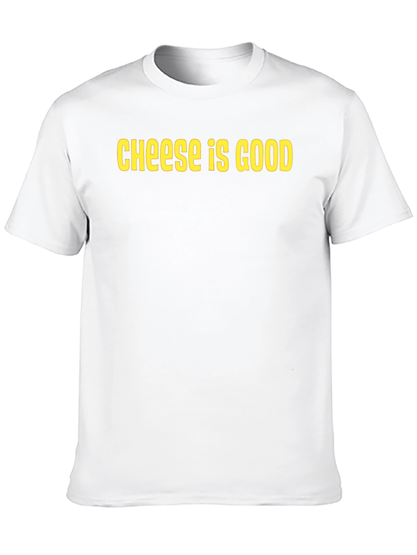 Cheese Is Good Black Crew Neck T-Shirt