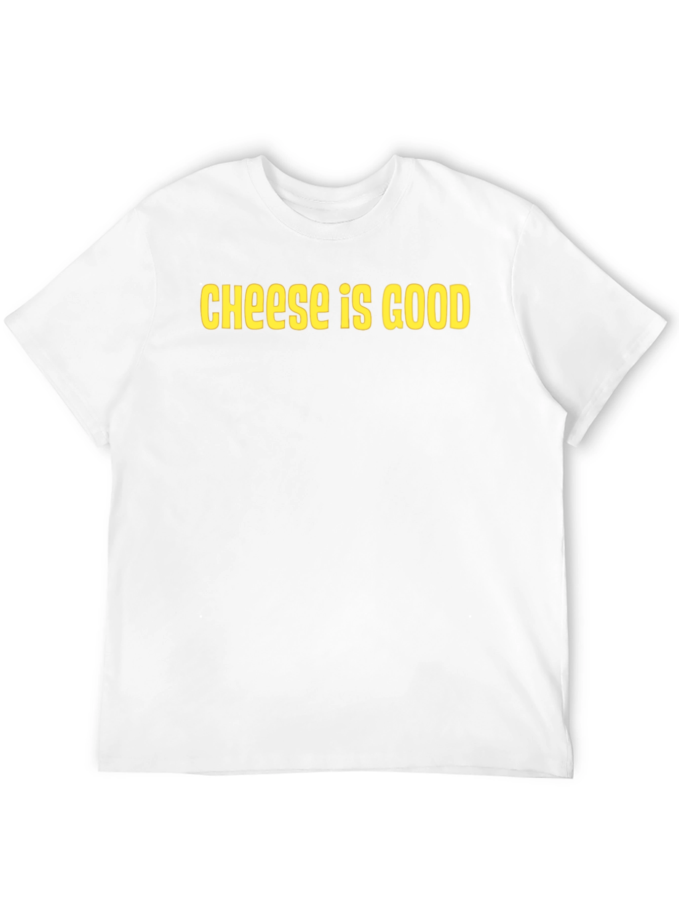 Cheese Is Good Black Crew Neck T-Shirt