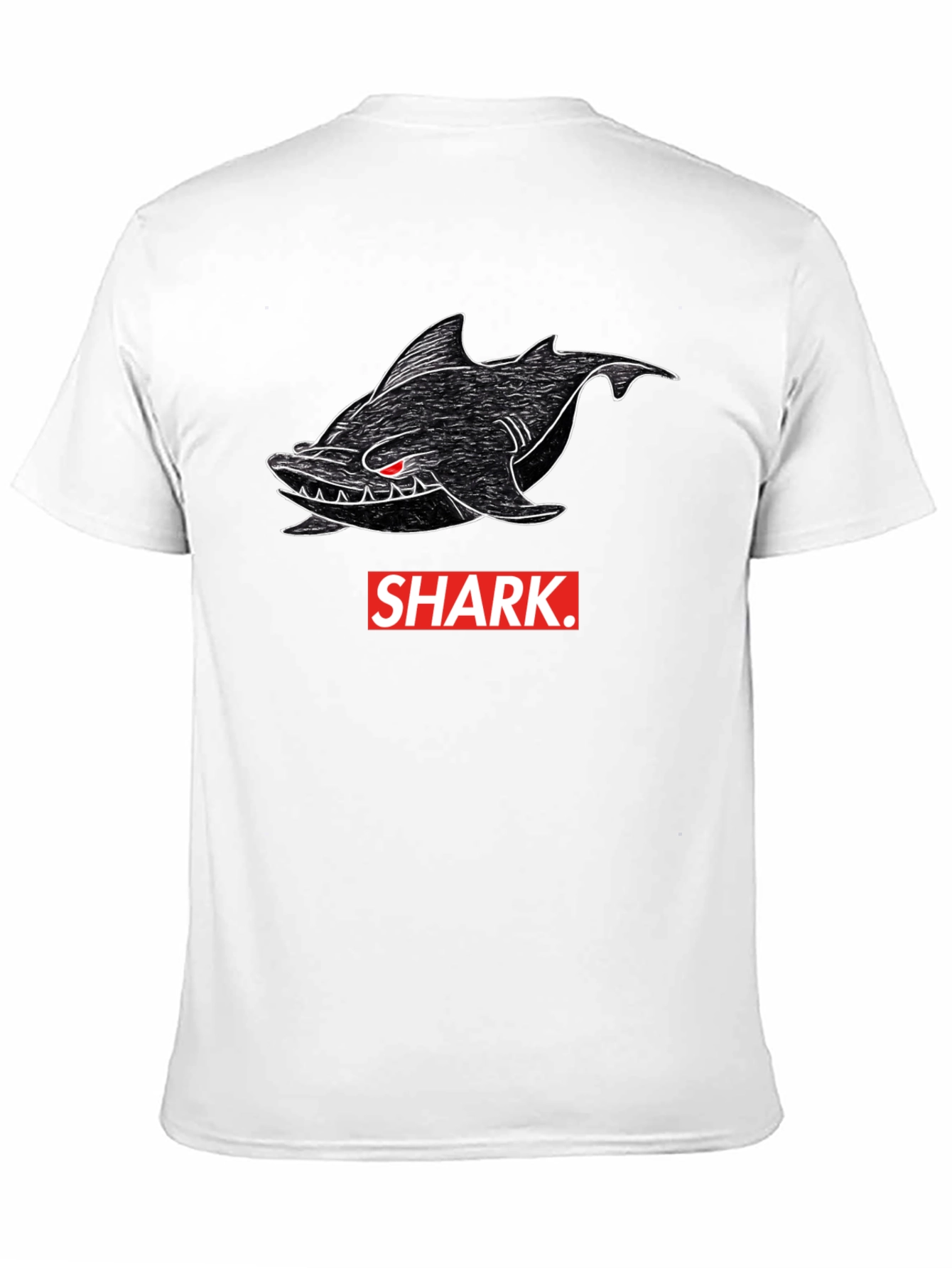 Shark Graphic Print Mens Black T-Shirt
