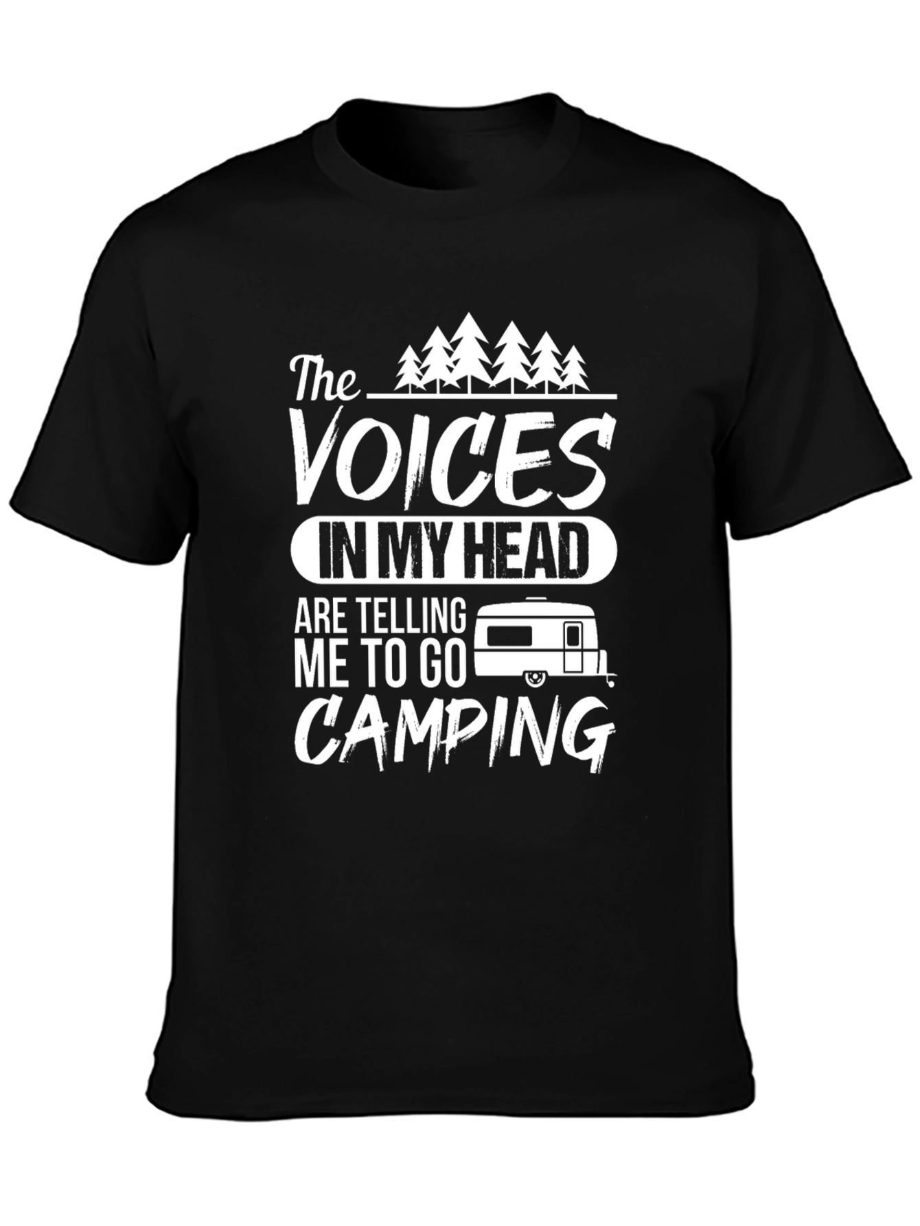 Camping Voices T-Shirt - Black