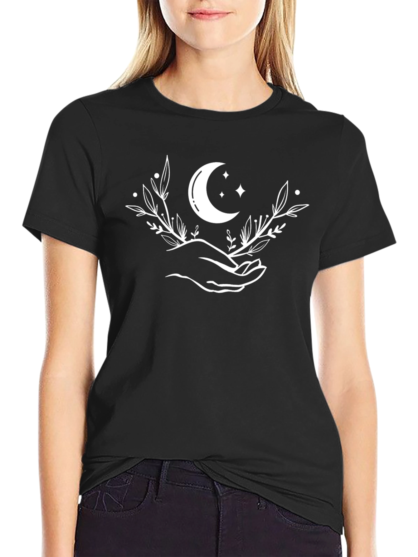 Mystic Moon & Hand Graphic Tee