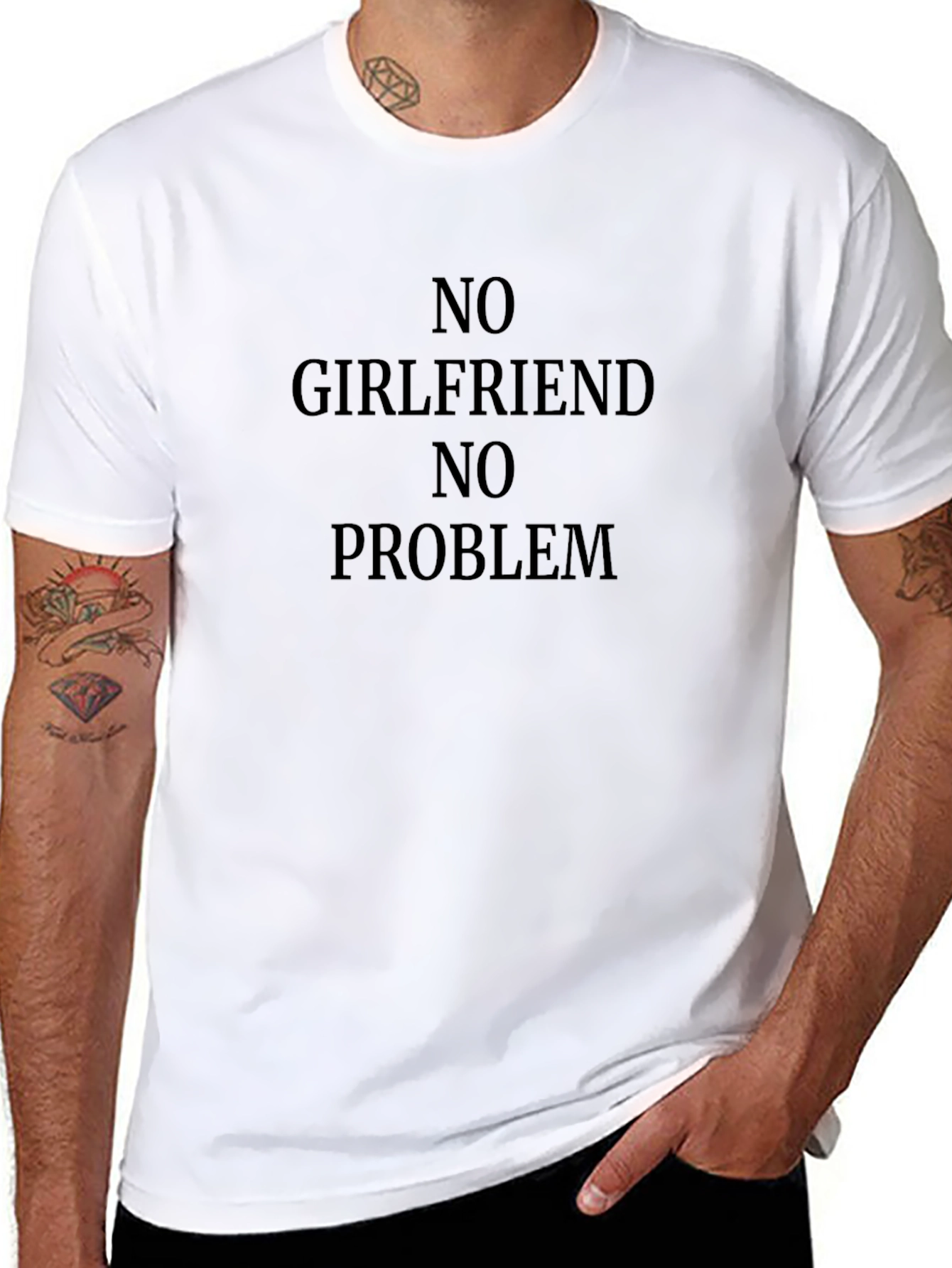 No Girlfriend No Problem Black T-Shirt