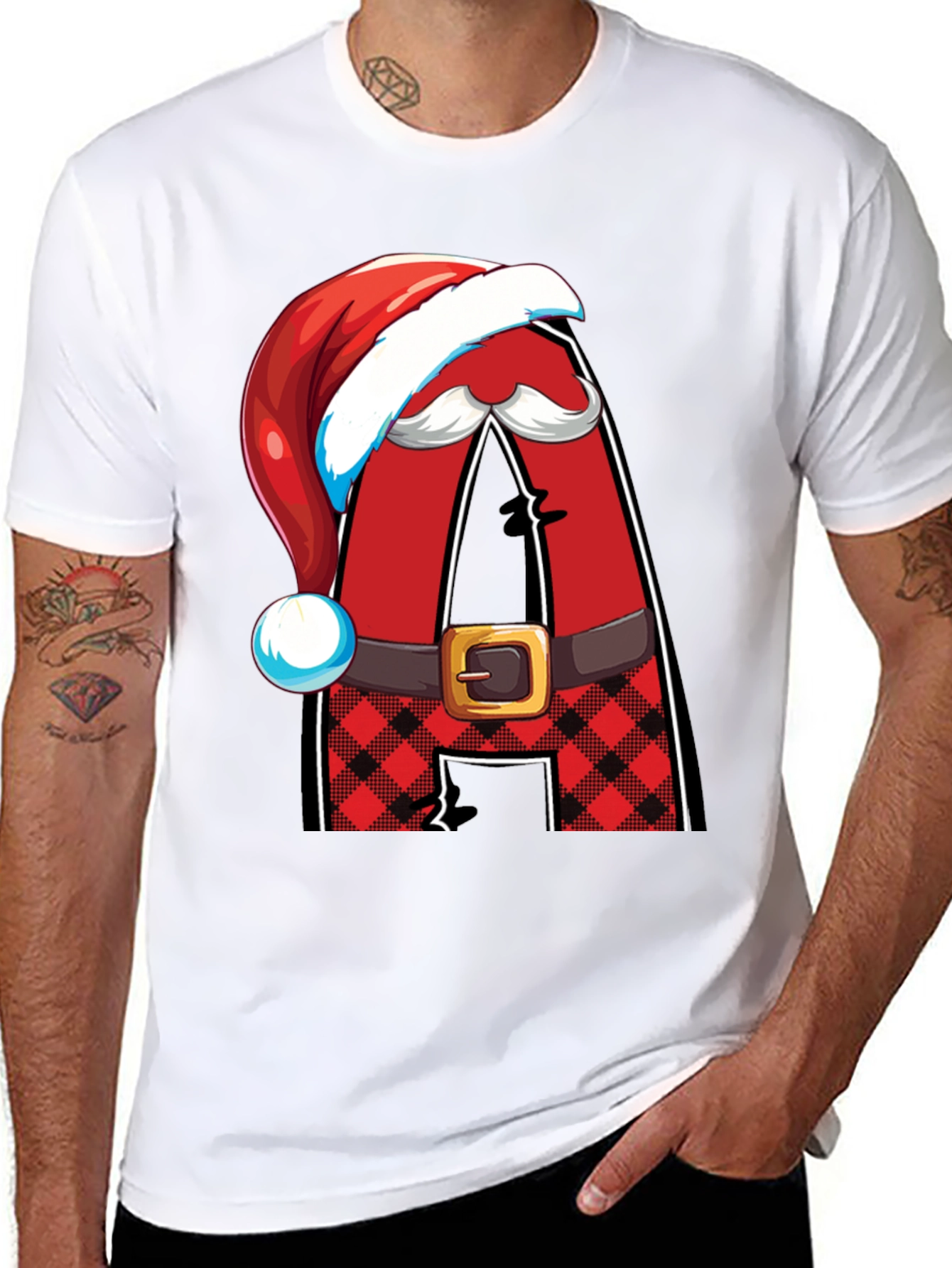 Festive Santa Letter A Holiday T-Shirt