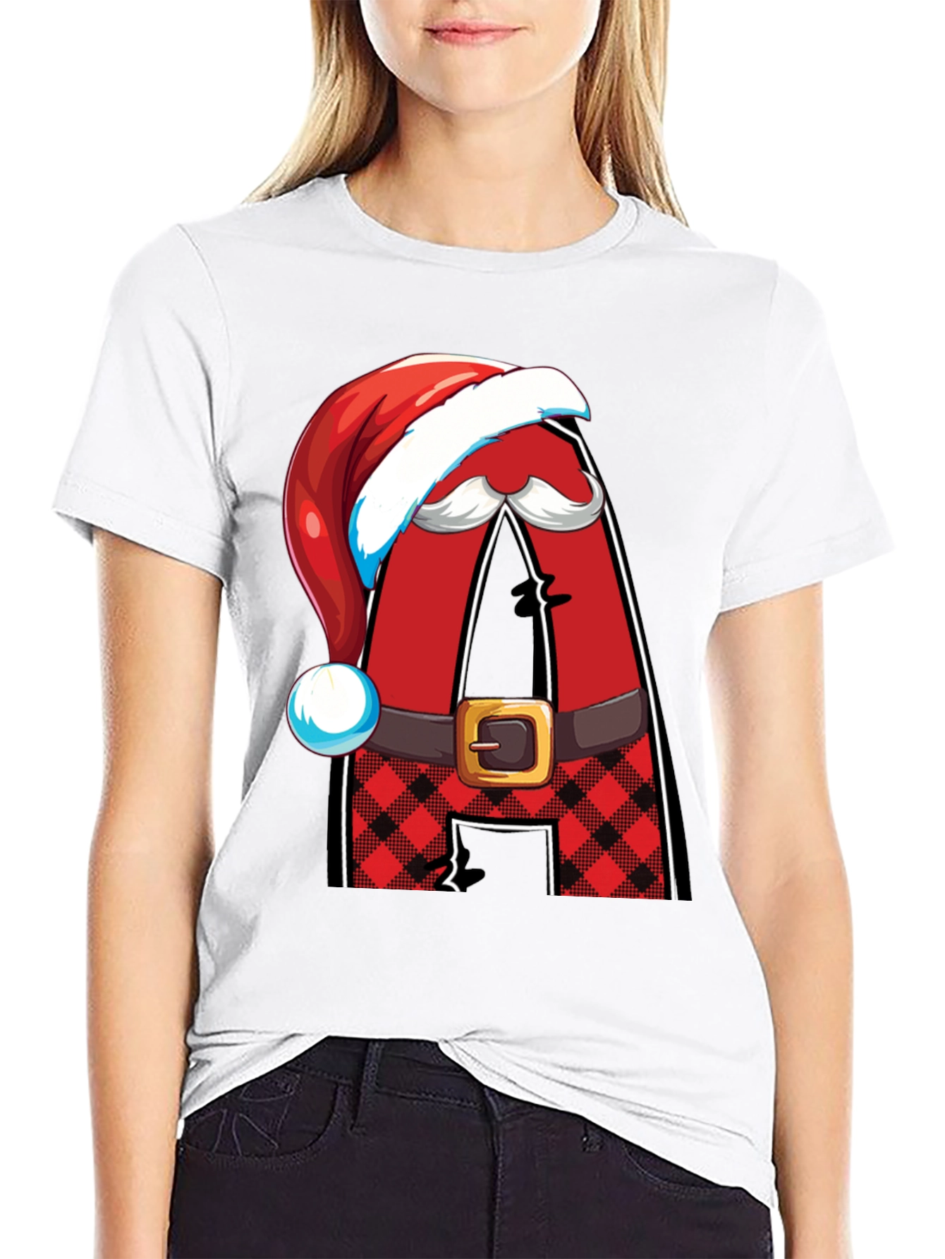 Festive Santa Letter A Holiday T-Shirt