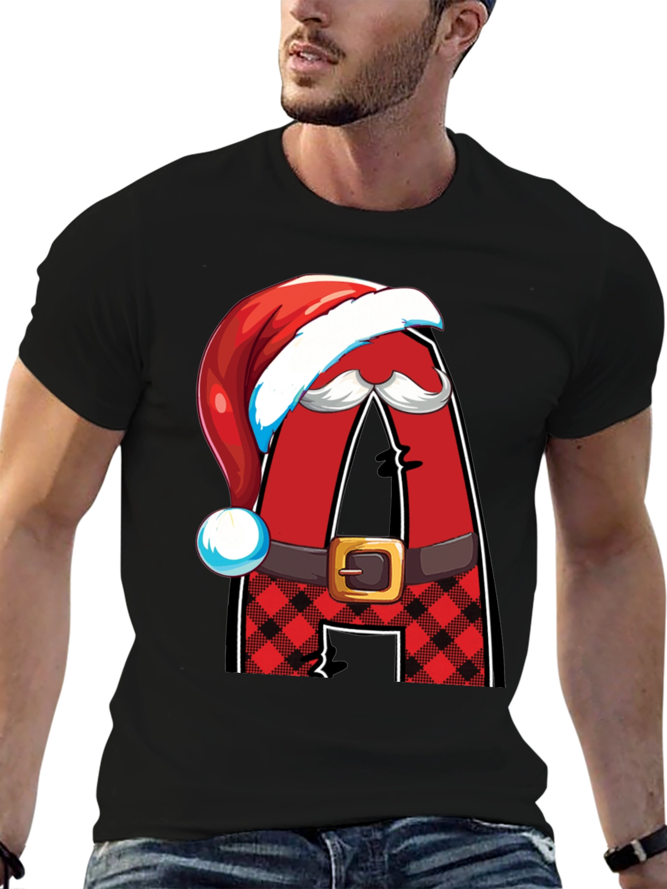 Festive Santa Letter A Holiday T-Shirt