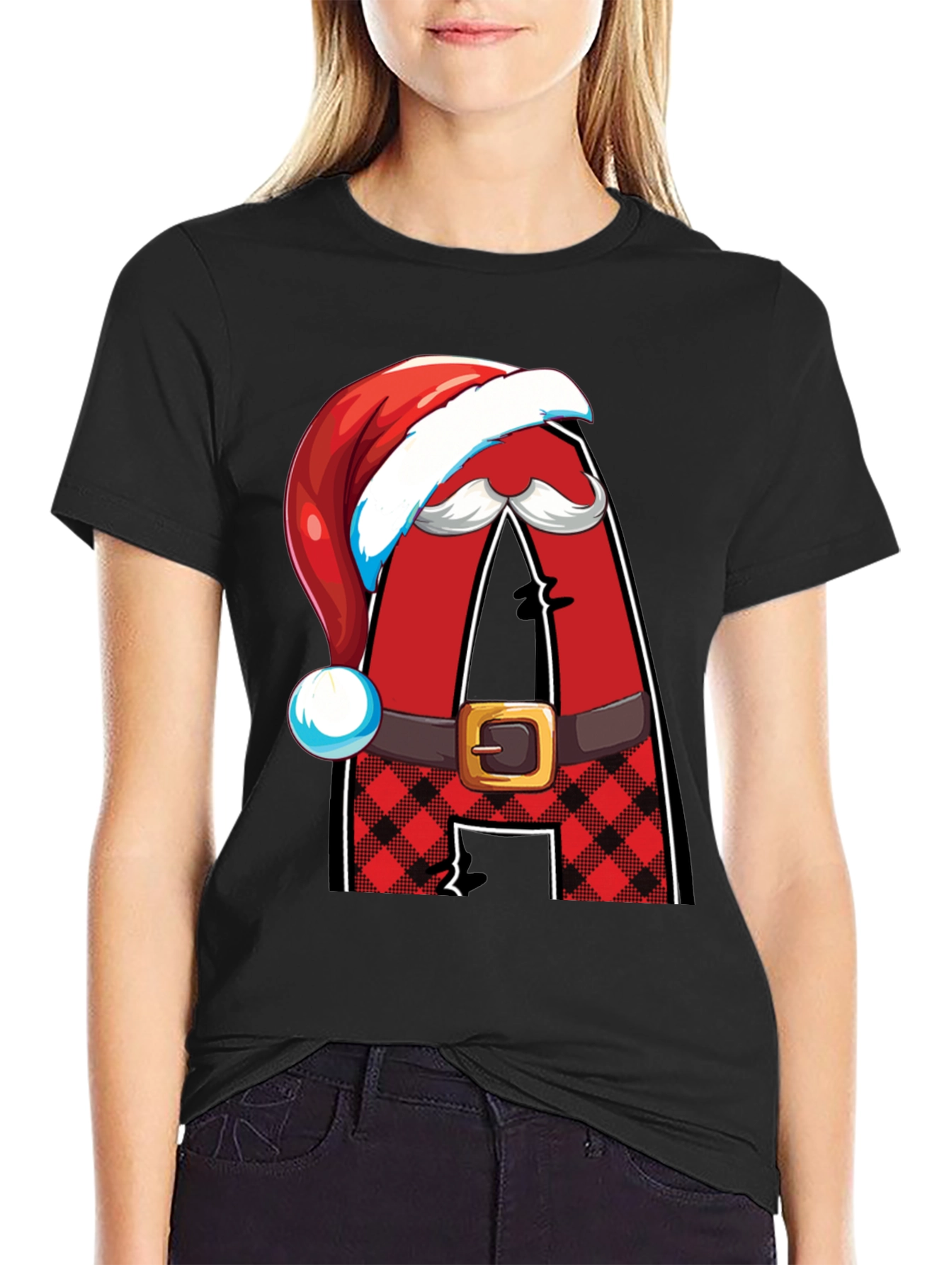 Festive Santa Letter A Holiday T-Shirt