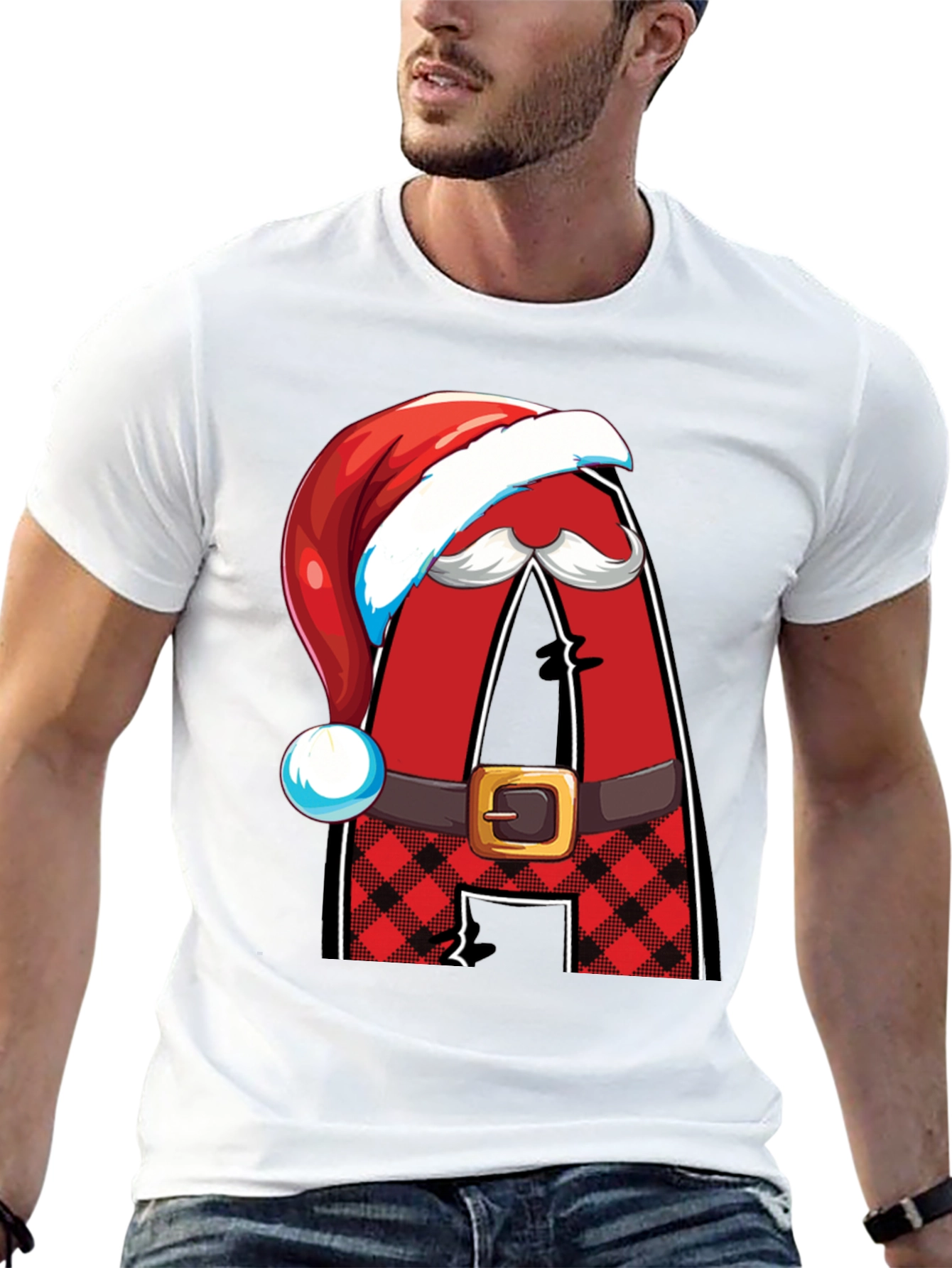 Festive Santa Letter A Holiday T-Shirt