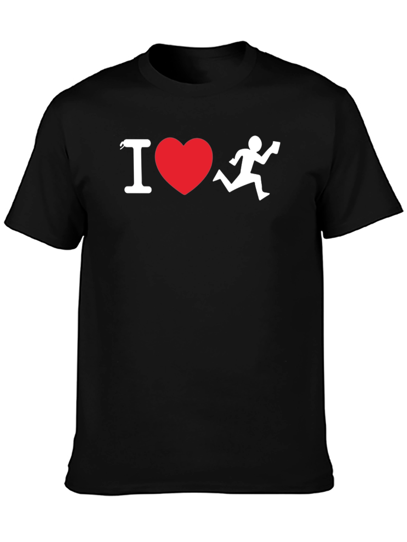 I Heart Running T-Shirt - Black Cotton Blend