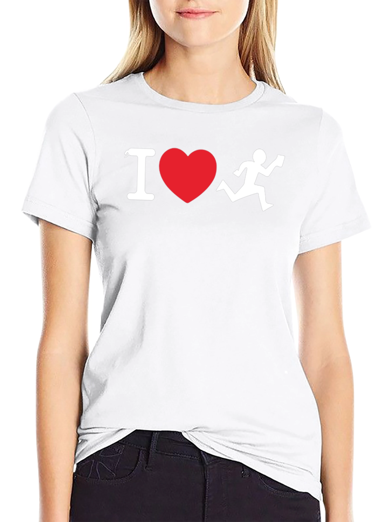 I Heart Running T-Shirt - Black Cotton Blend