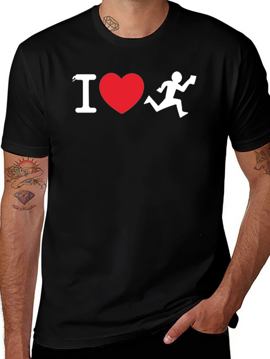 I Heart Running T-Shirt - Black Cotton Blend