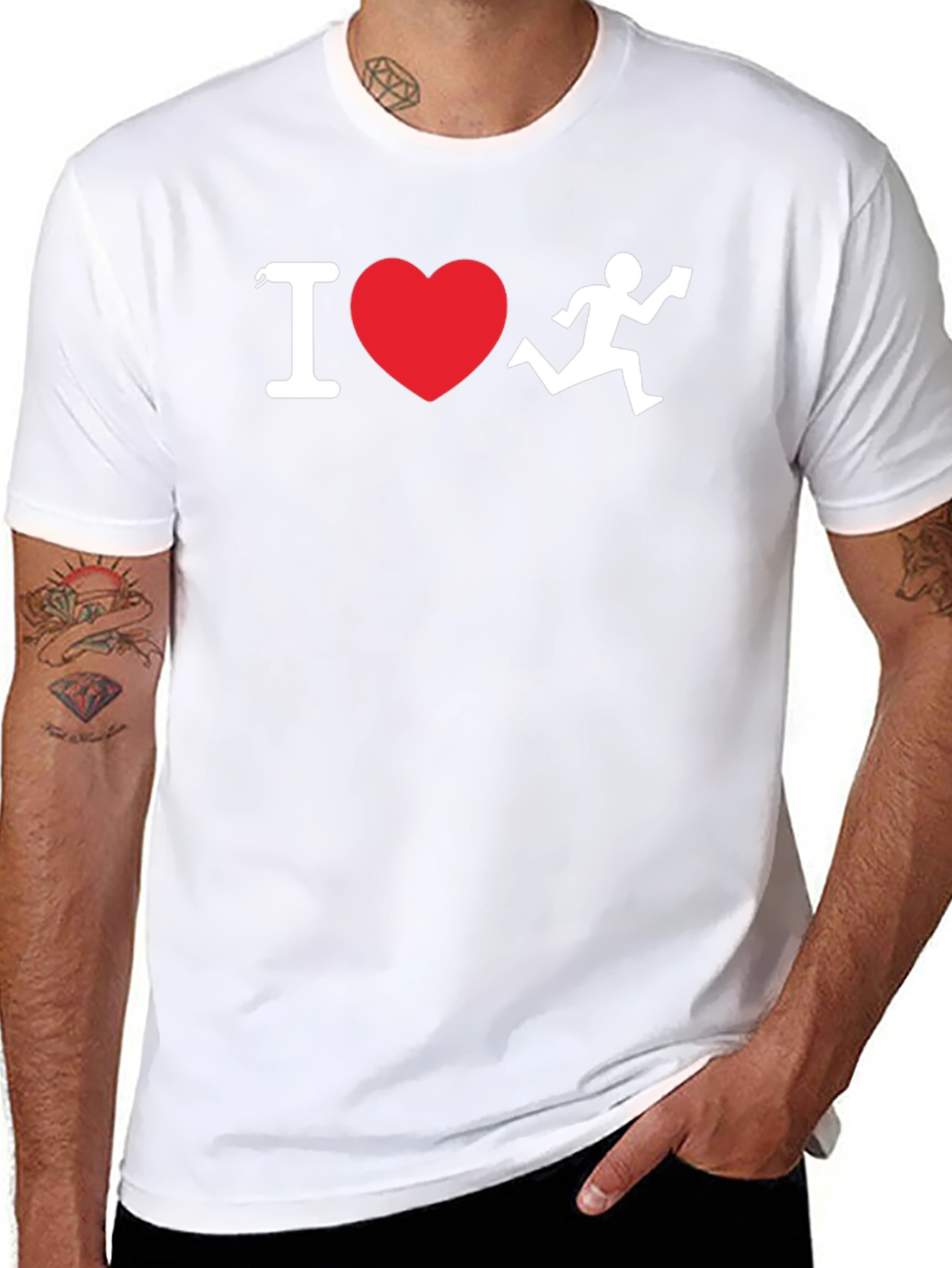 I Heart Running T-Shirt - Black Cotton Blend