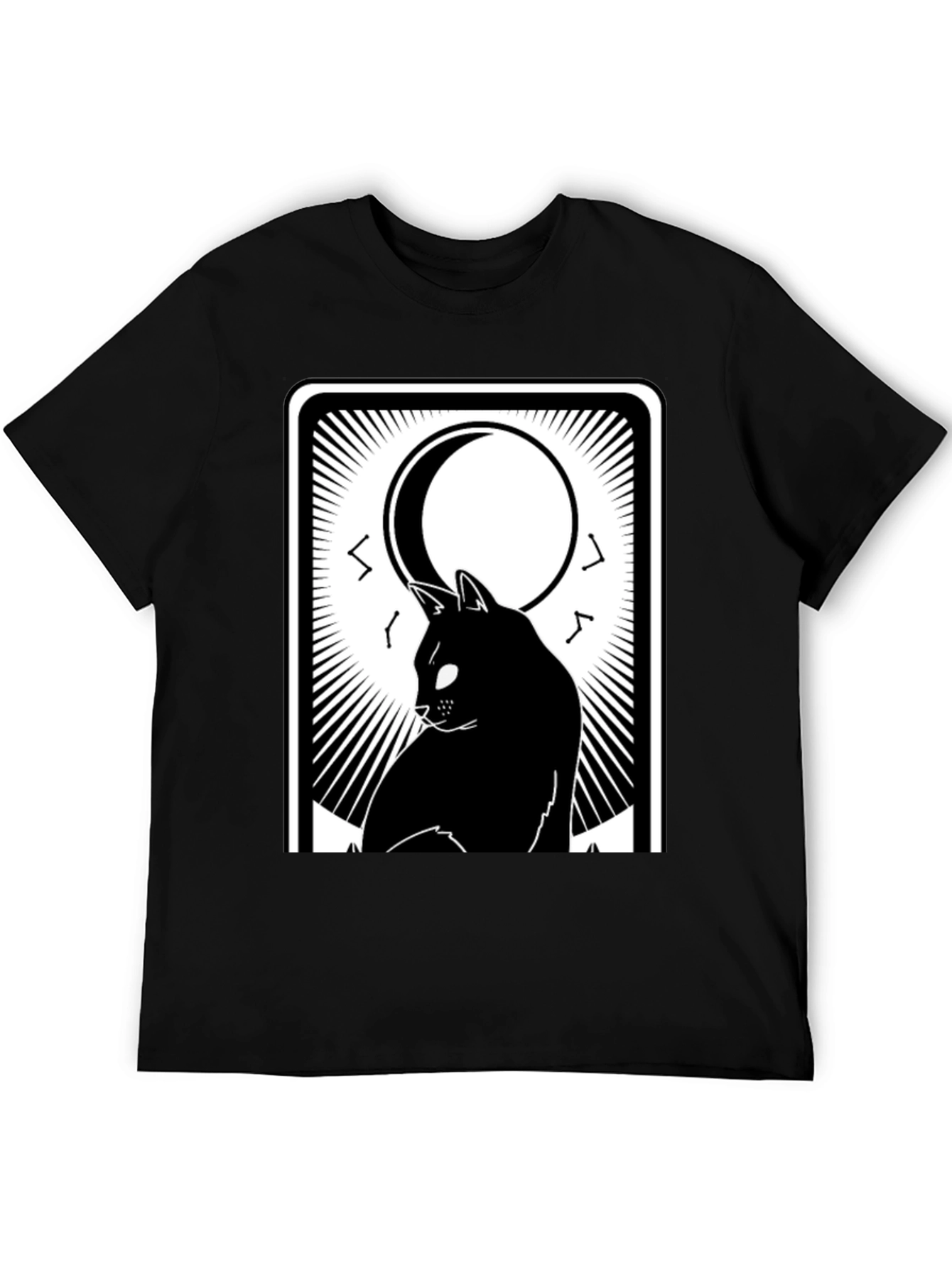 Mystic Cat Tarot Card T-Shirt - Black
