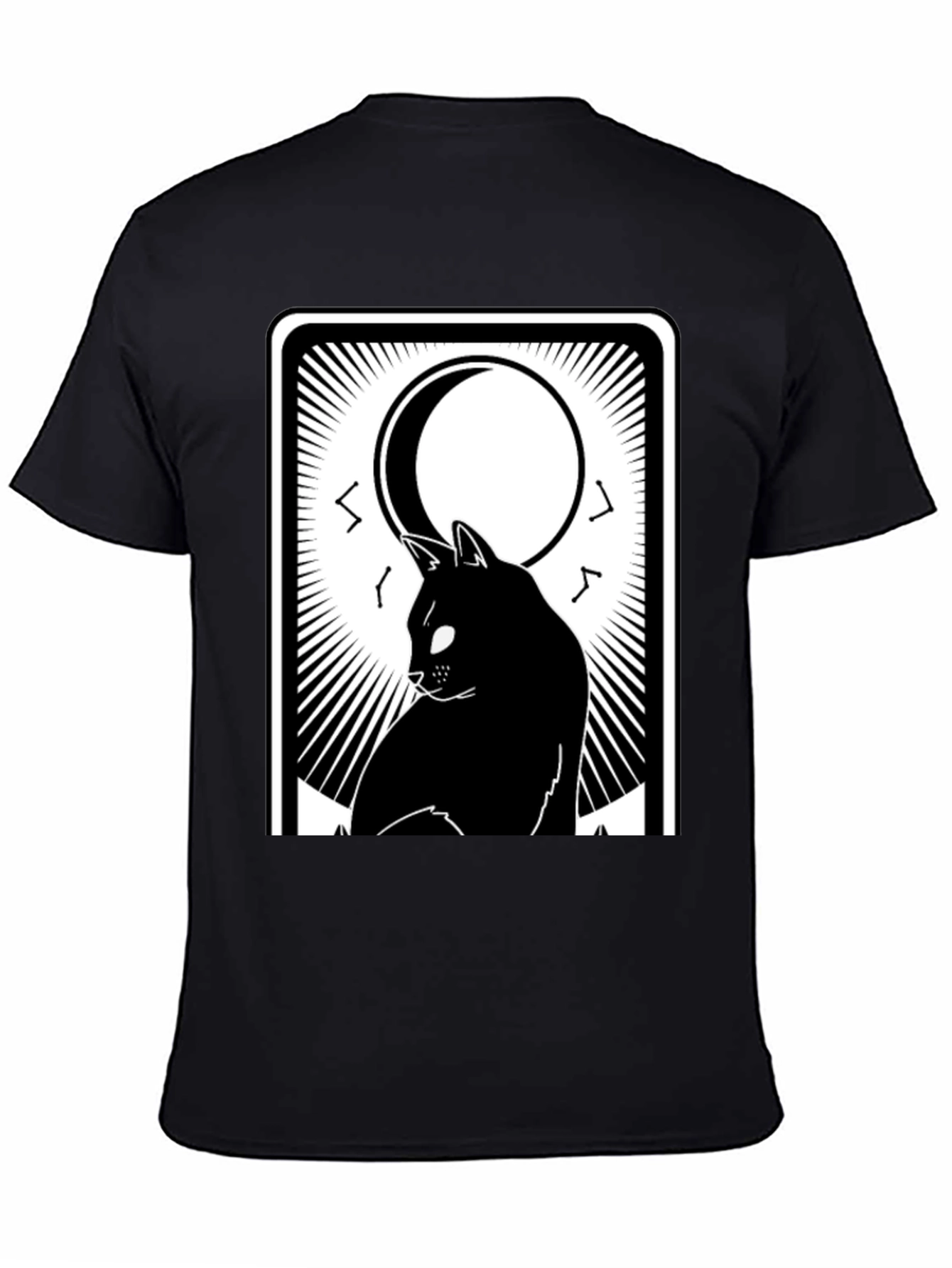 Mystic Cat Tarot Card T-Shirt - Black