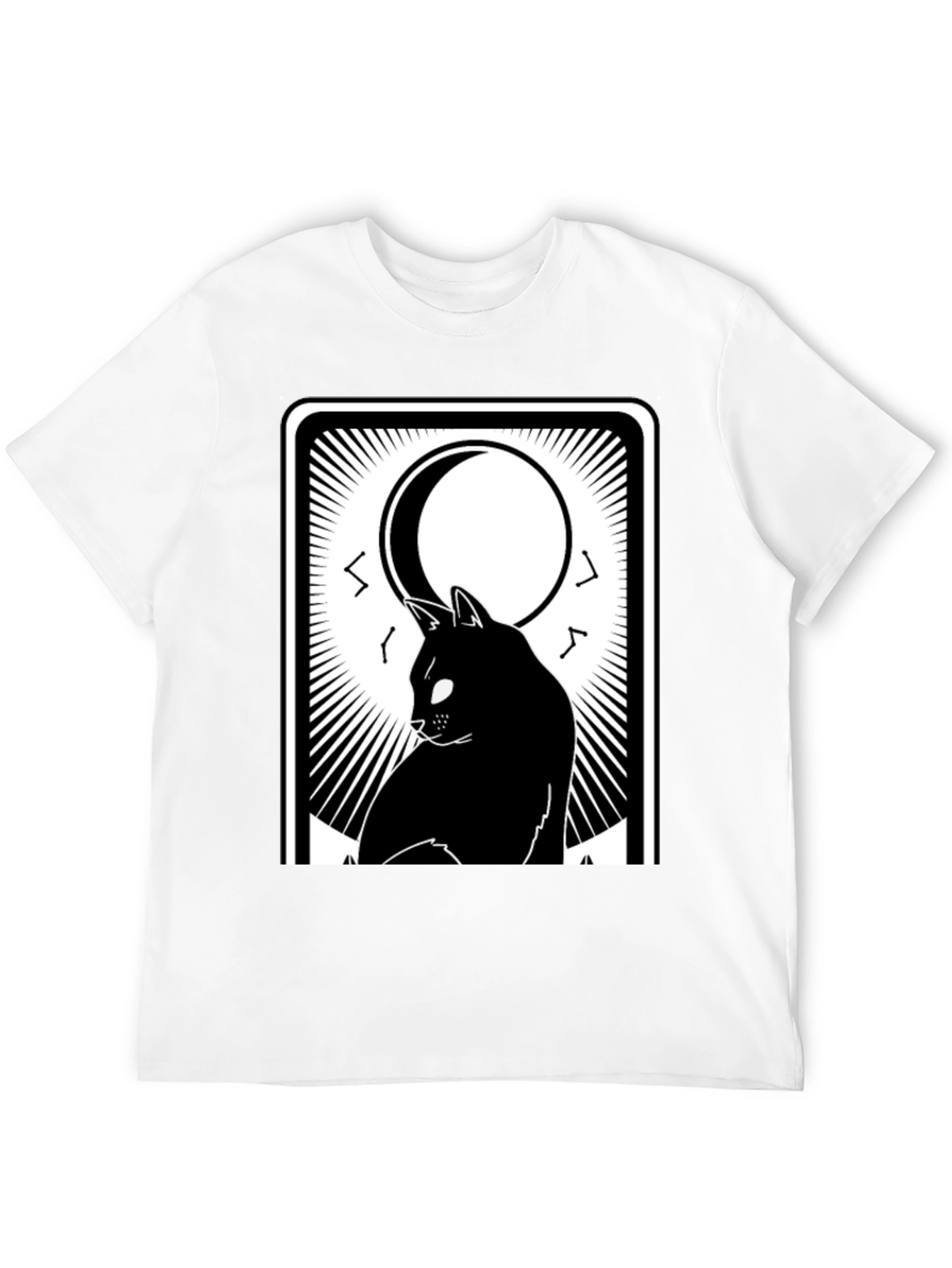 Mystic Cat Tarot Card T-Shirt - Black