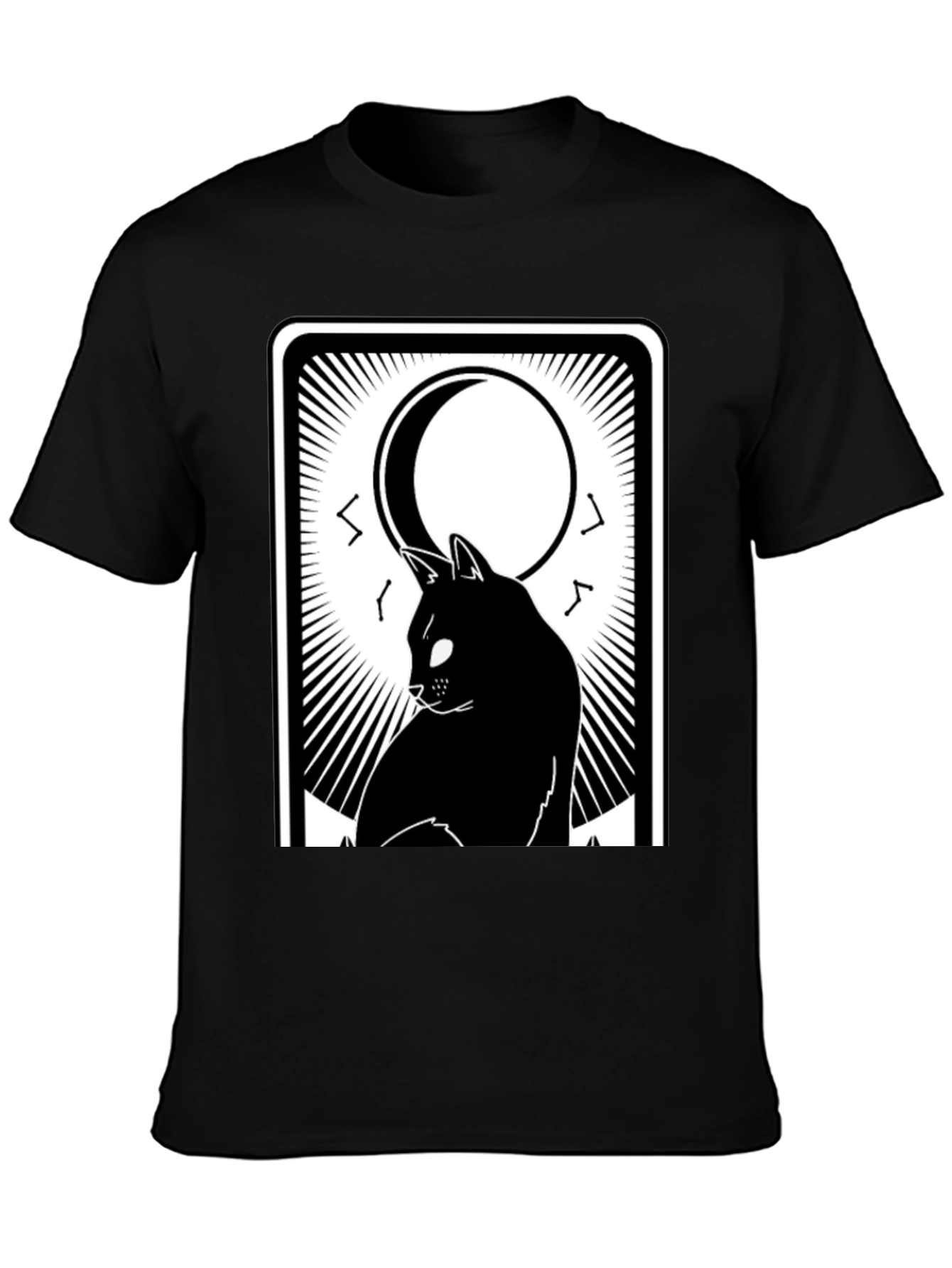 Mystic Cat Tarot Card T-Shirt - Black
