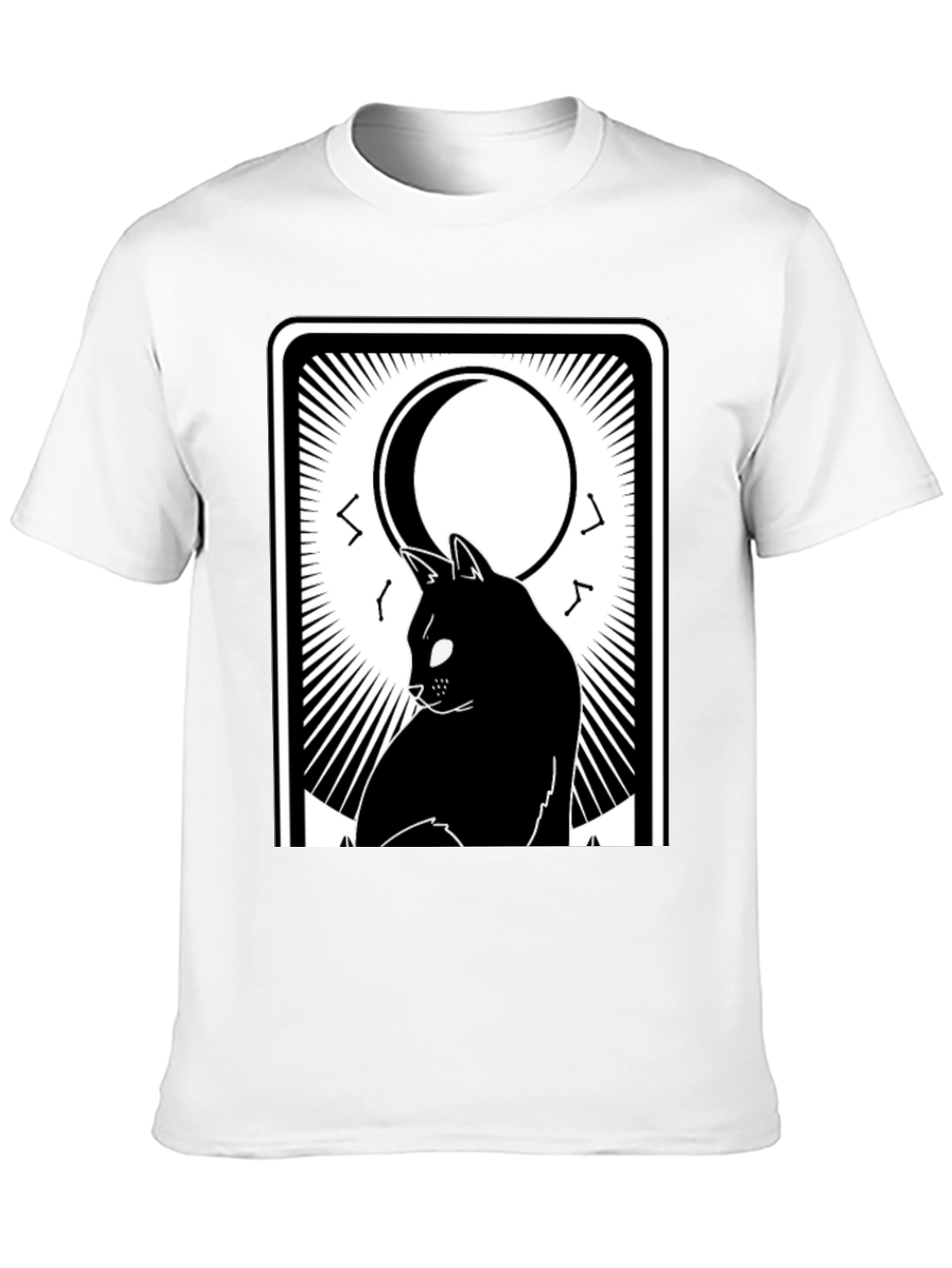 Mystic Cat Tarot Card T-Shirt - Black