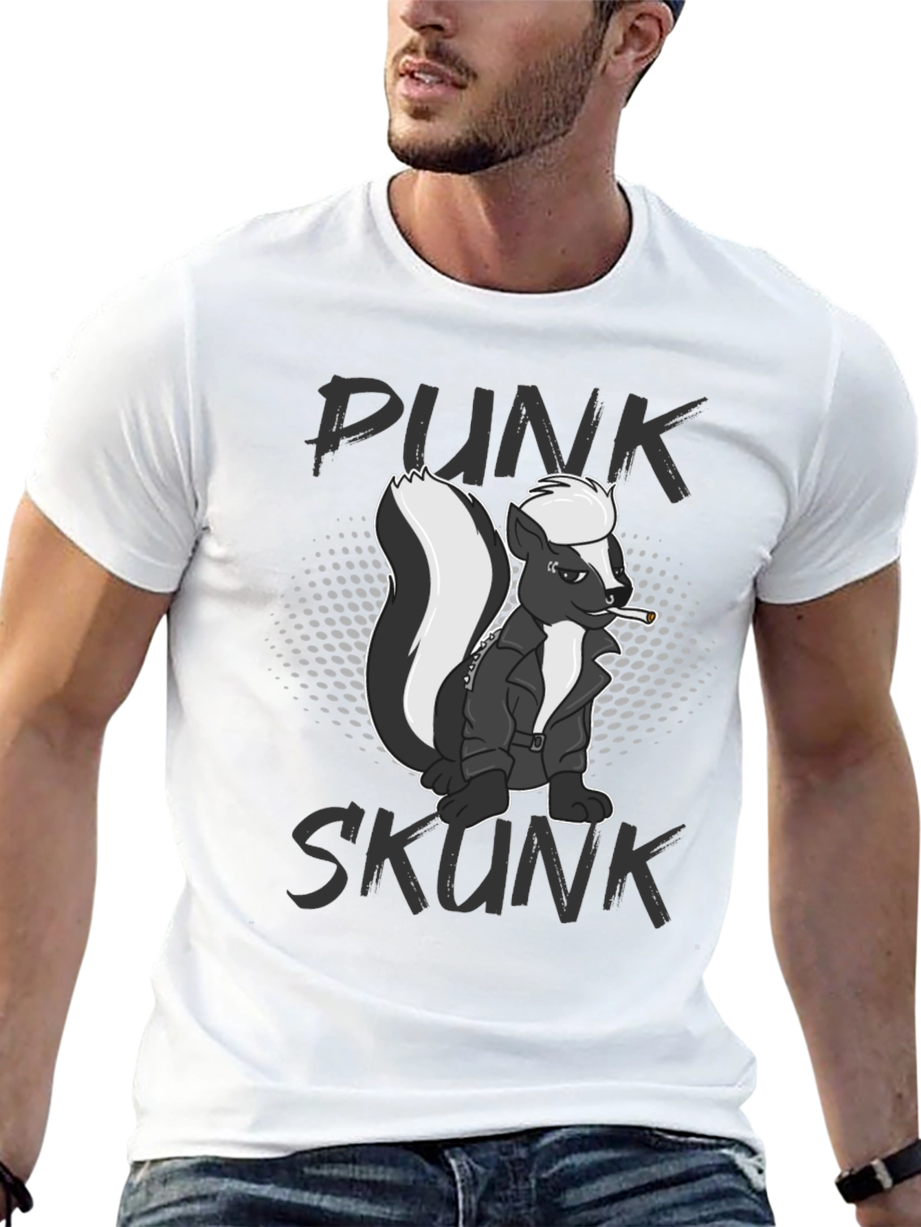 Punk Skunk Graphic T-Shirt - Black