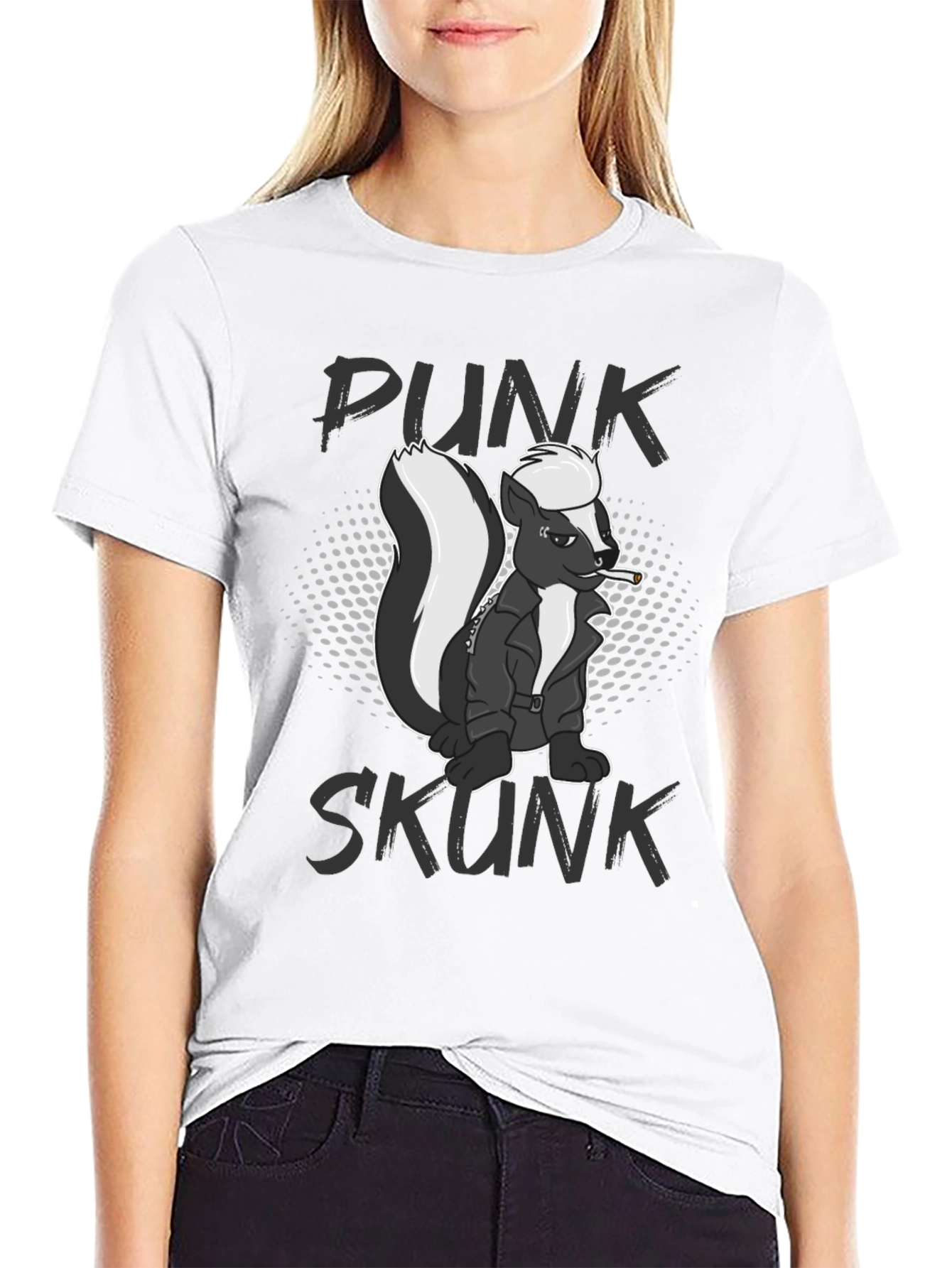 Punk Skunk Graphic T-Shirt - Black