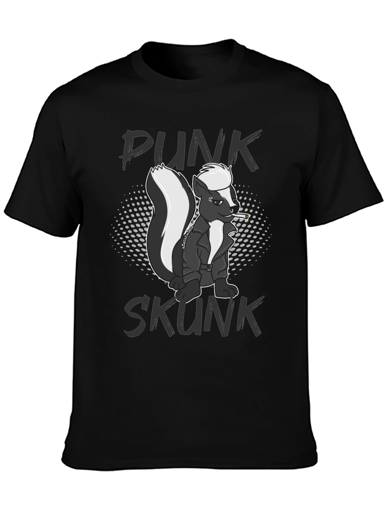 Punk Skunk Graphic T-Shirt - Black