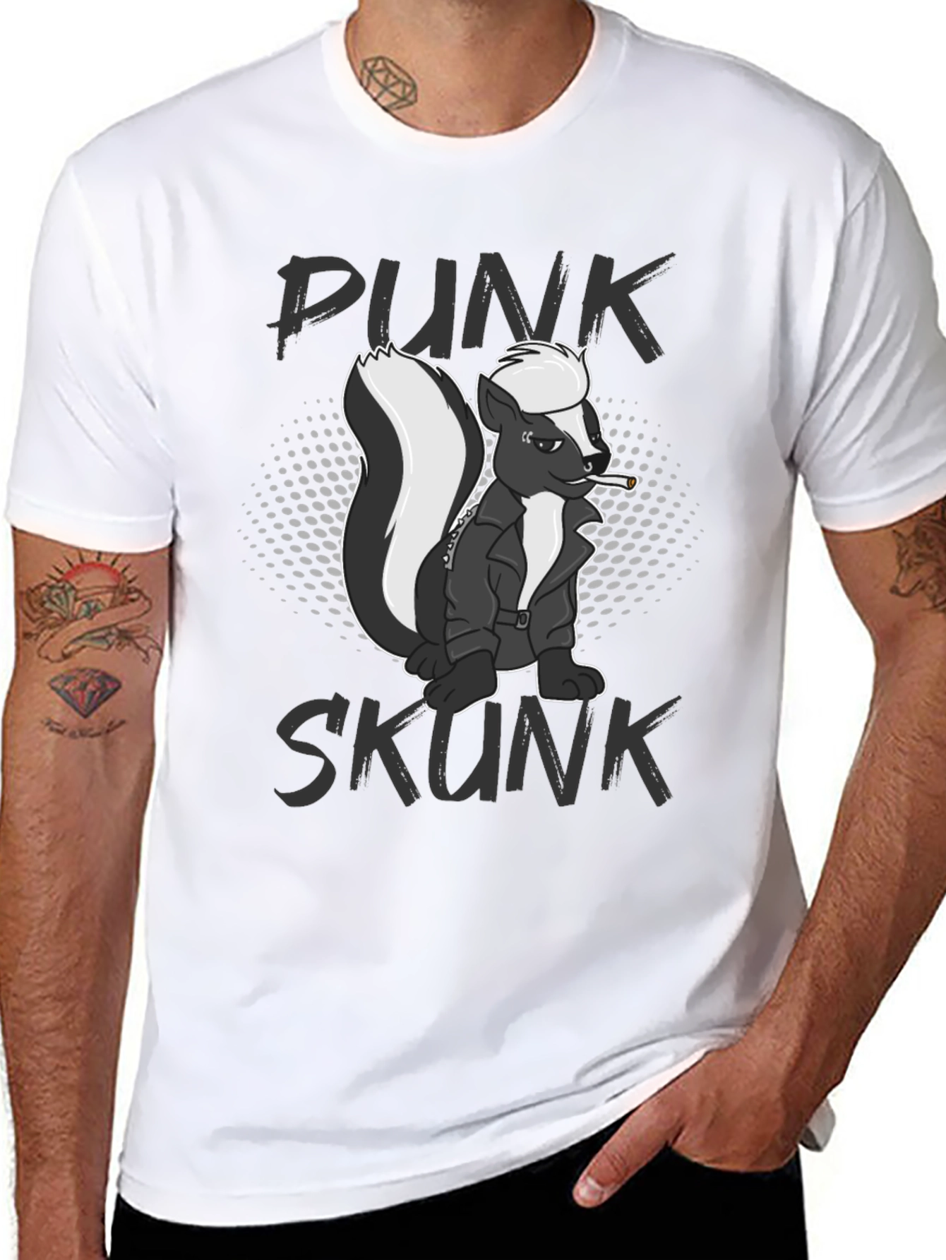 Punk Skunk Graphic T-Shirt - Black