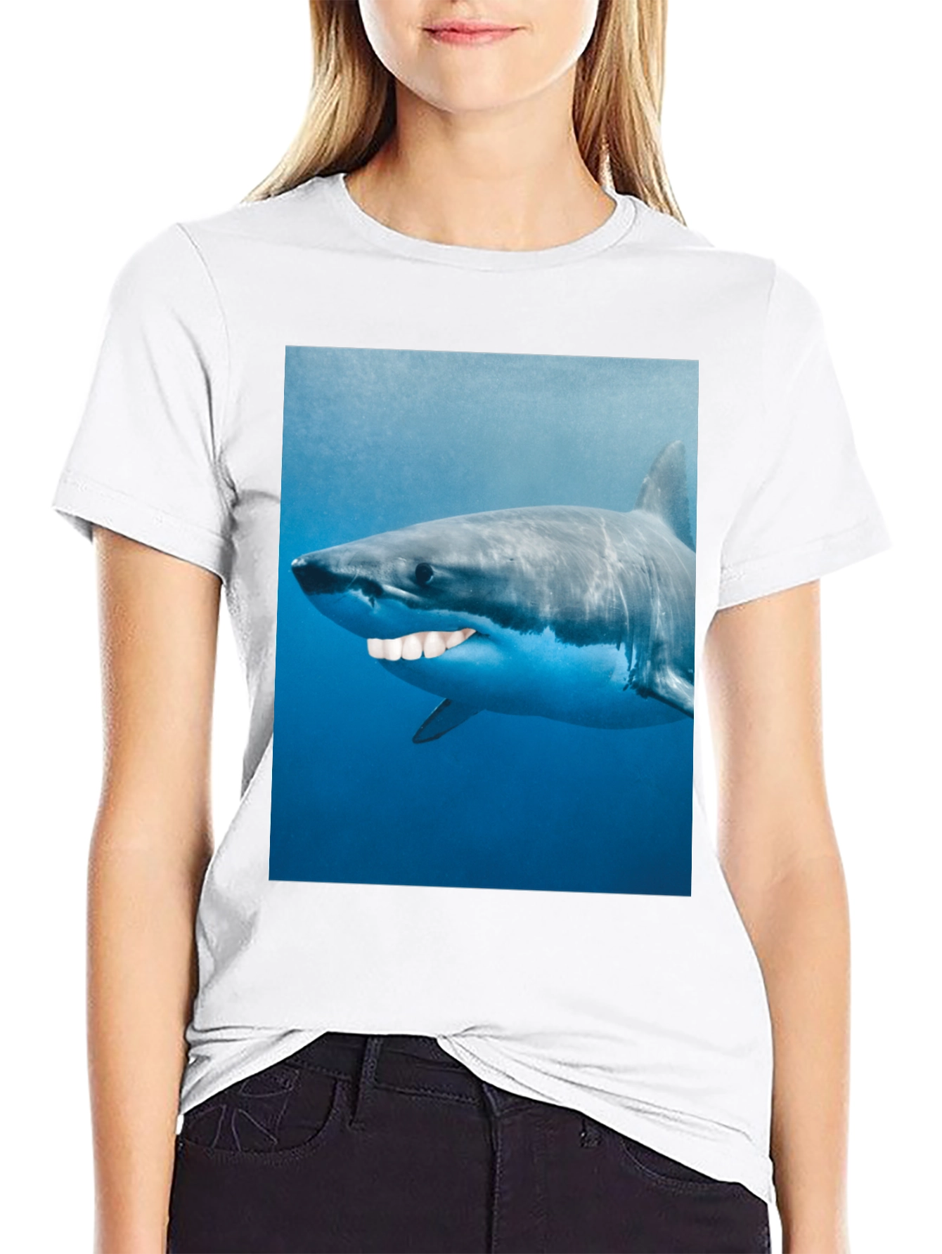 Funny Shark Graphic T-Shirt - Mens Black Tee
