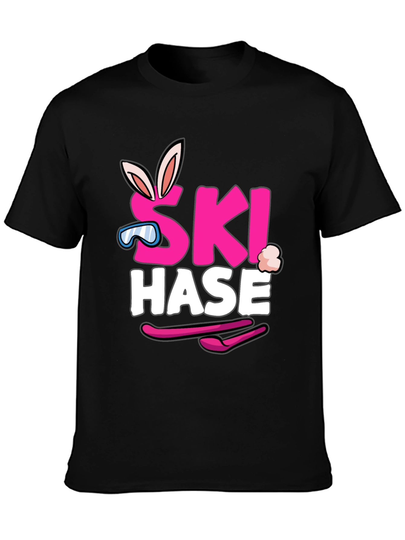 Ski Hase T-Shirt - Easter Bunny Skiing Tee