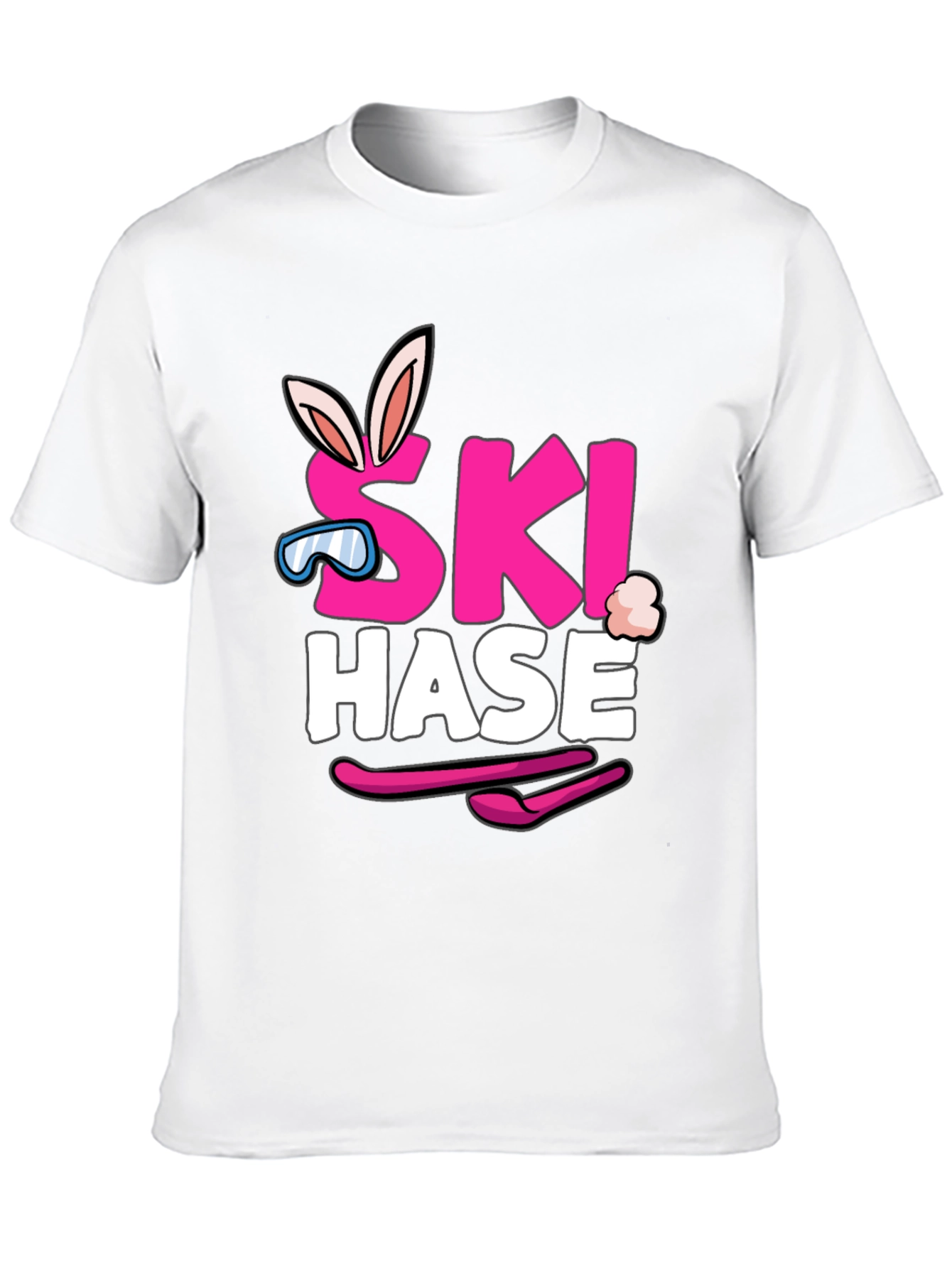 Ski Hase T-Shirt - Easter Bunny Skiing Tee