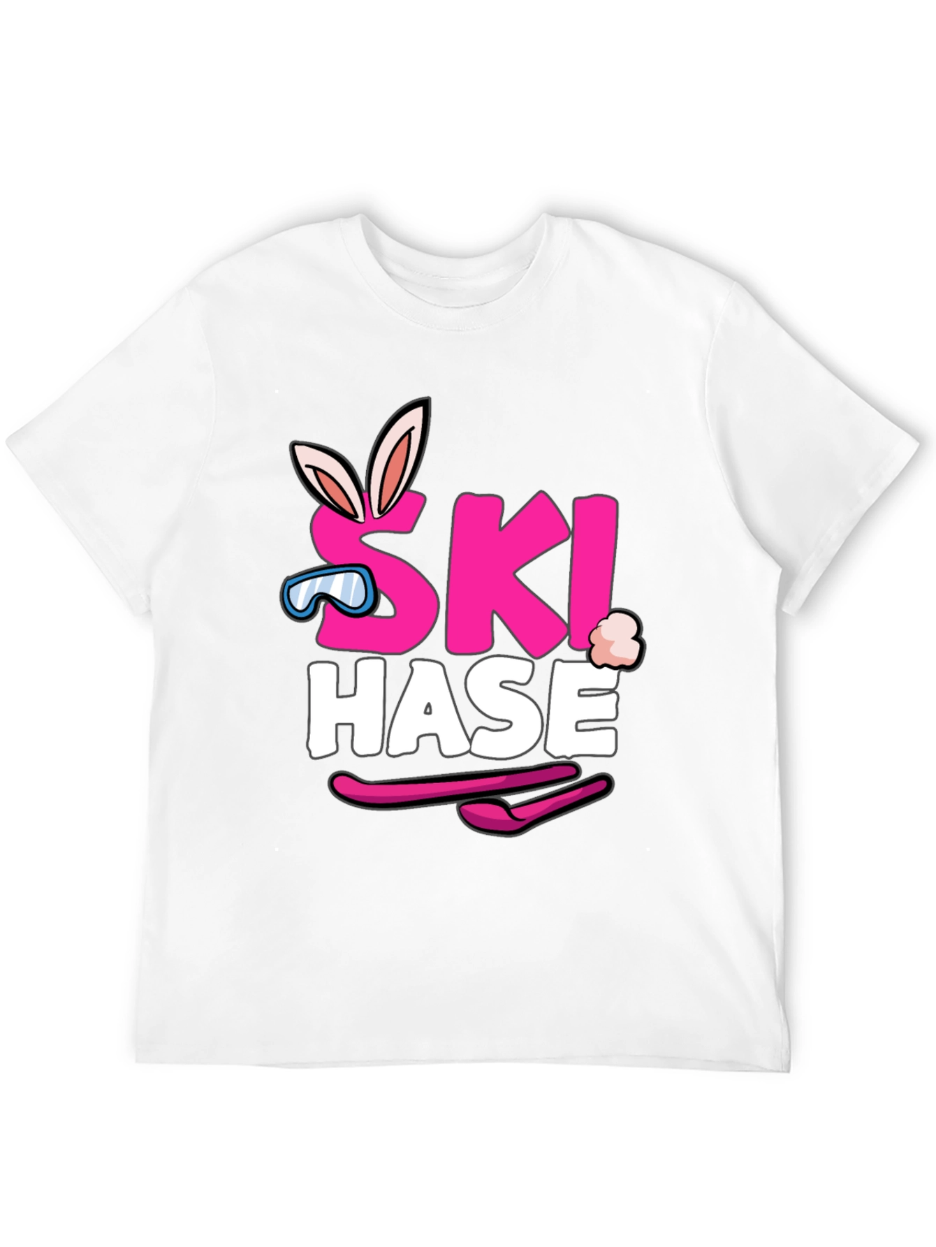 Ski Hase T-Shirt - Easter Bunny Skiing Tee