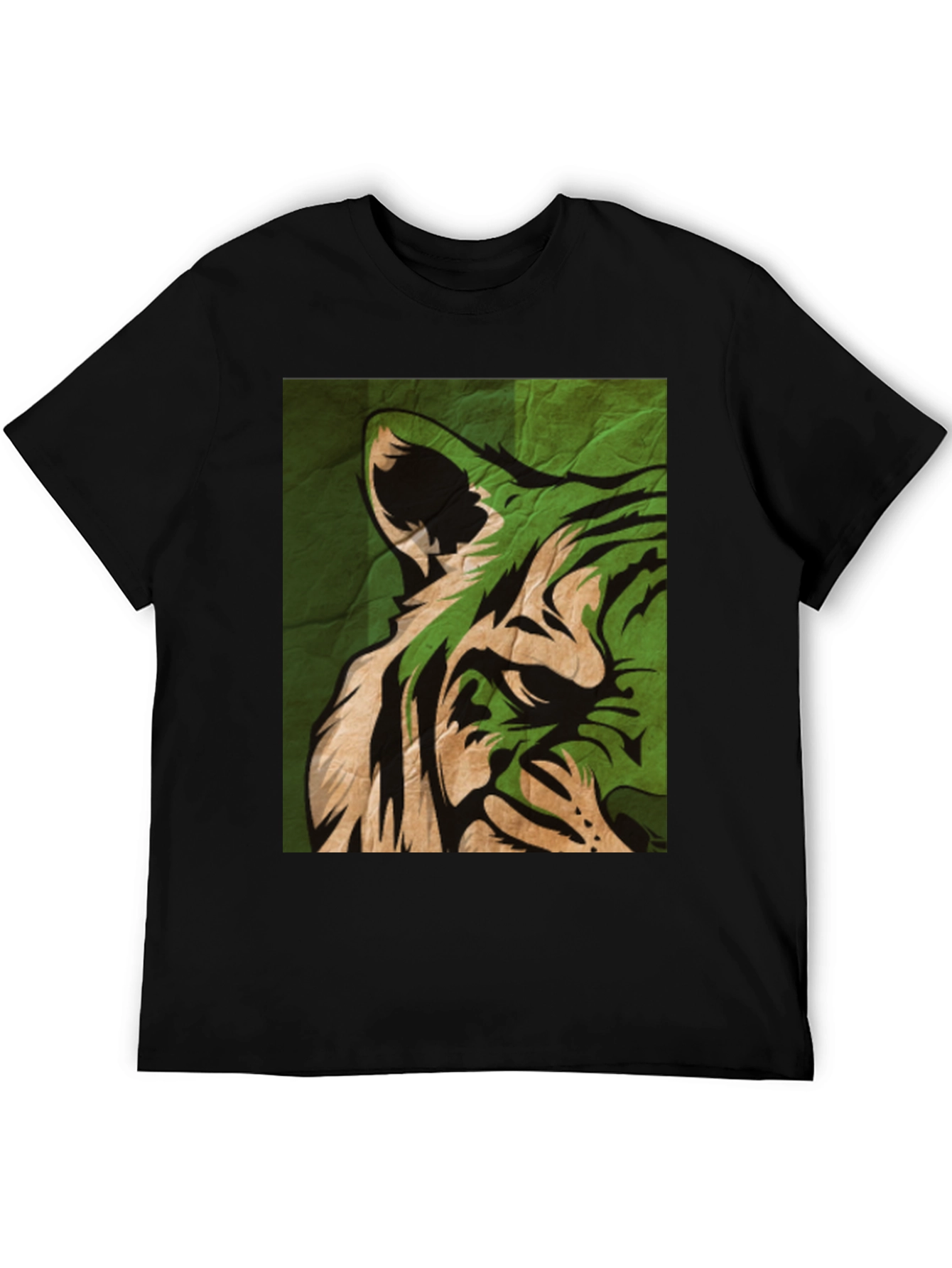 Green Tiger Graphic Tee - Stylish Animal Print T-Shirt