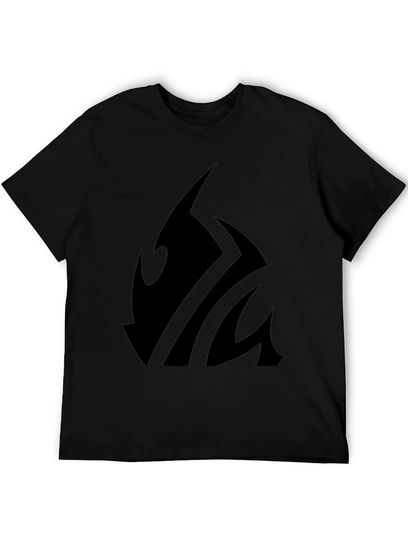Black Graphic Tee - Abstract Tribal Design