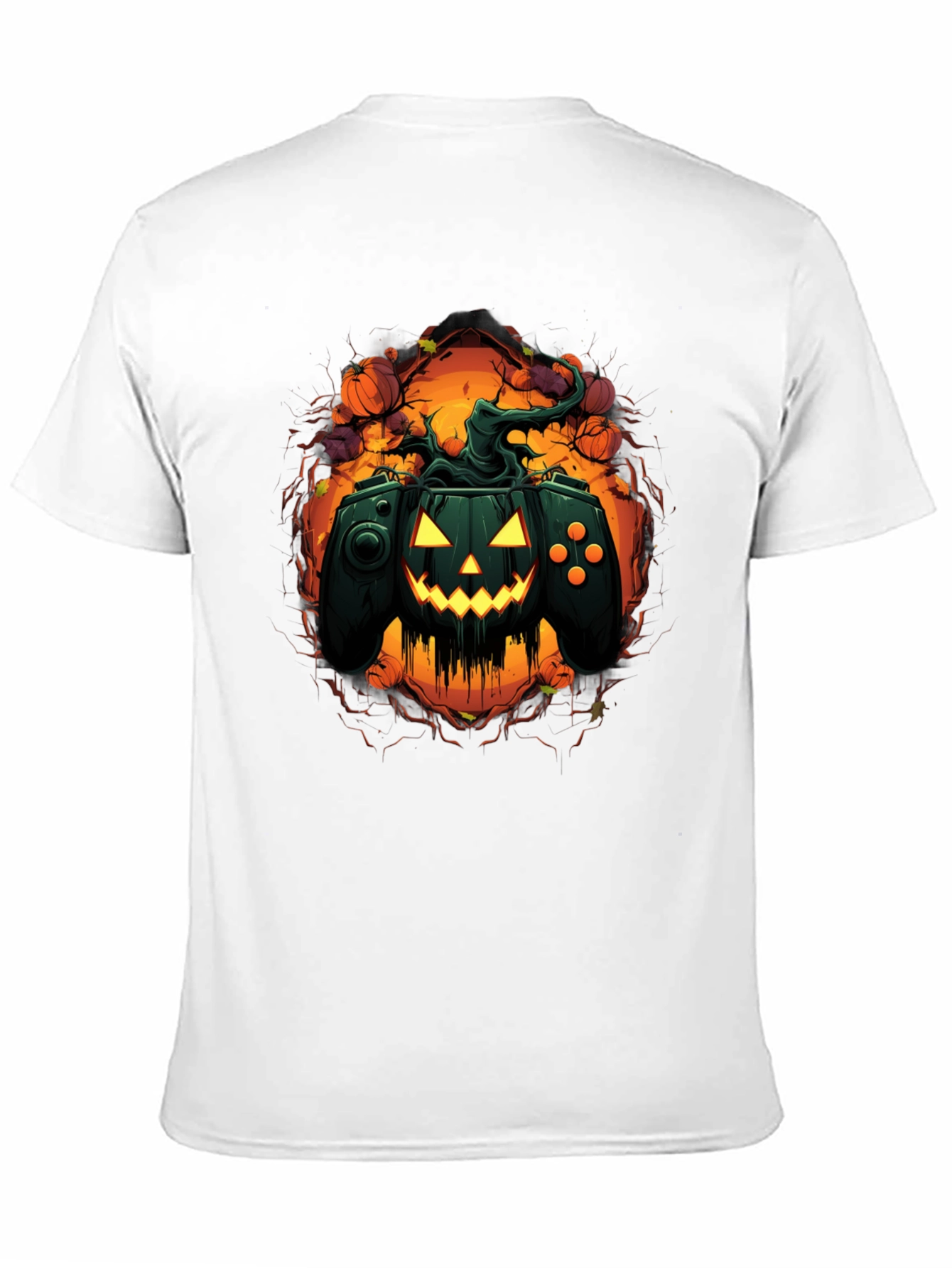 Halloween Gamer Pumpkin Black T-Shirt