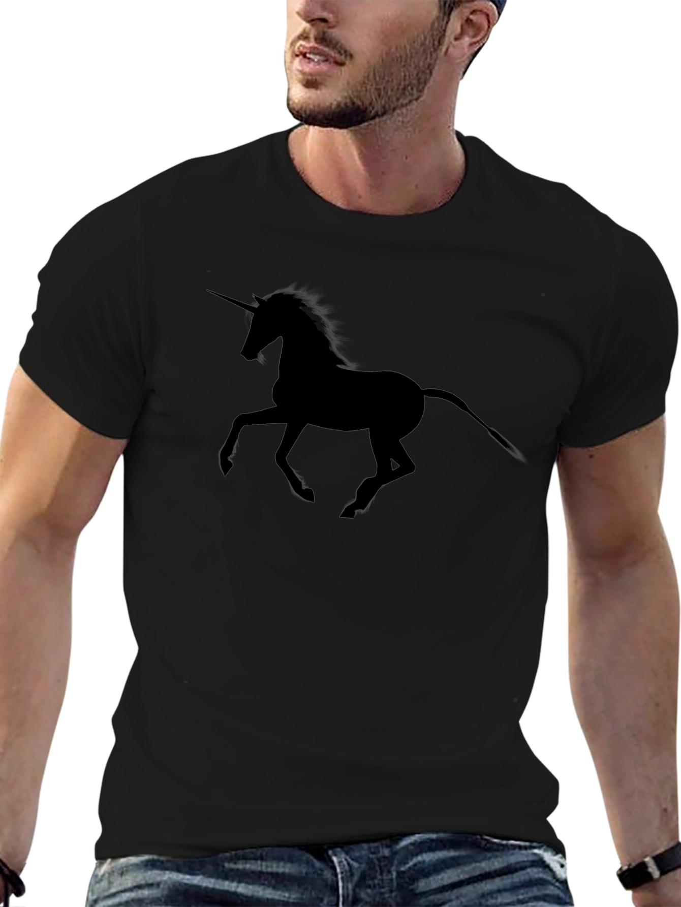 Unicorn Silhouette Black T-Shirt