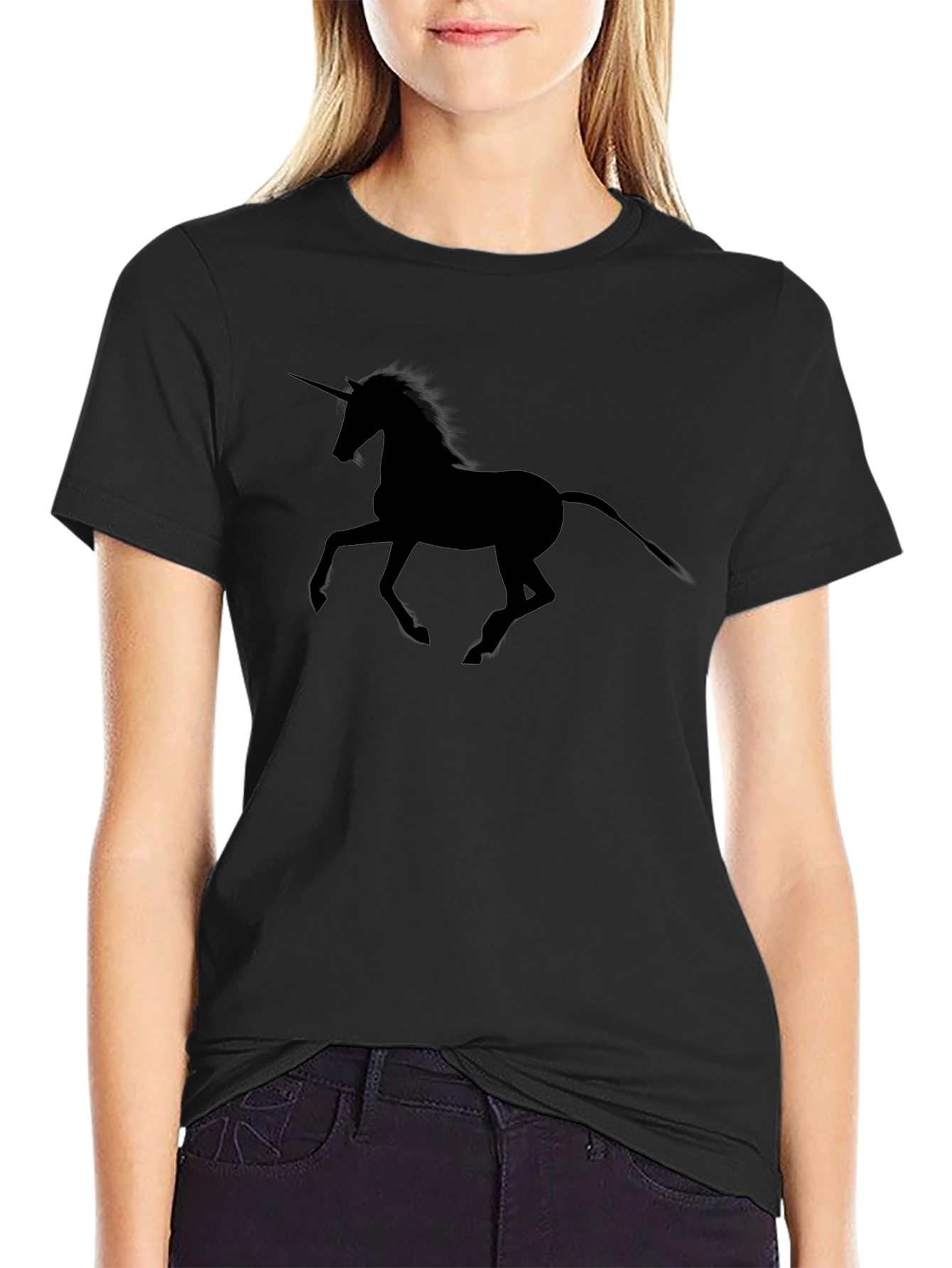 Unicorn Silhouette Black T-Shirt