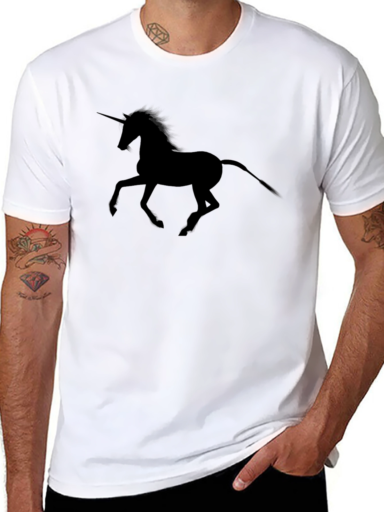 Unicorn Silhouette Black T-Shirt