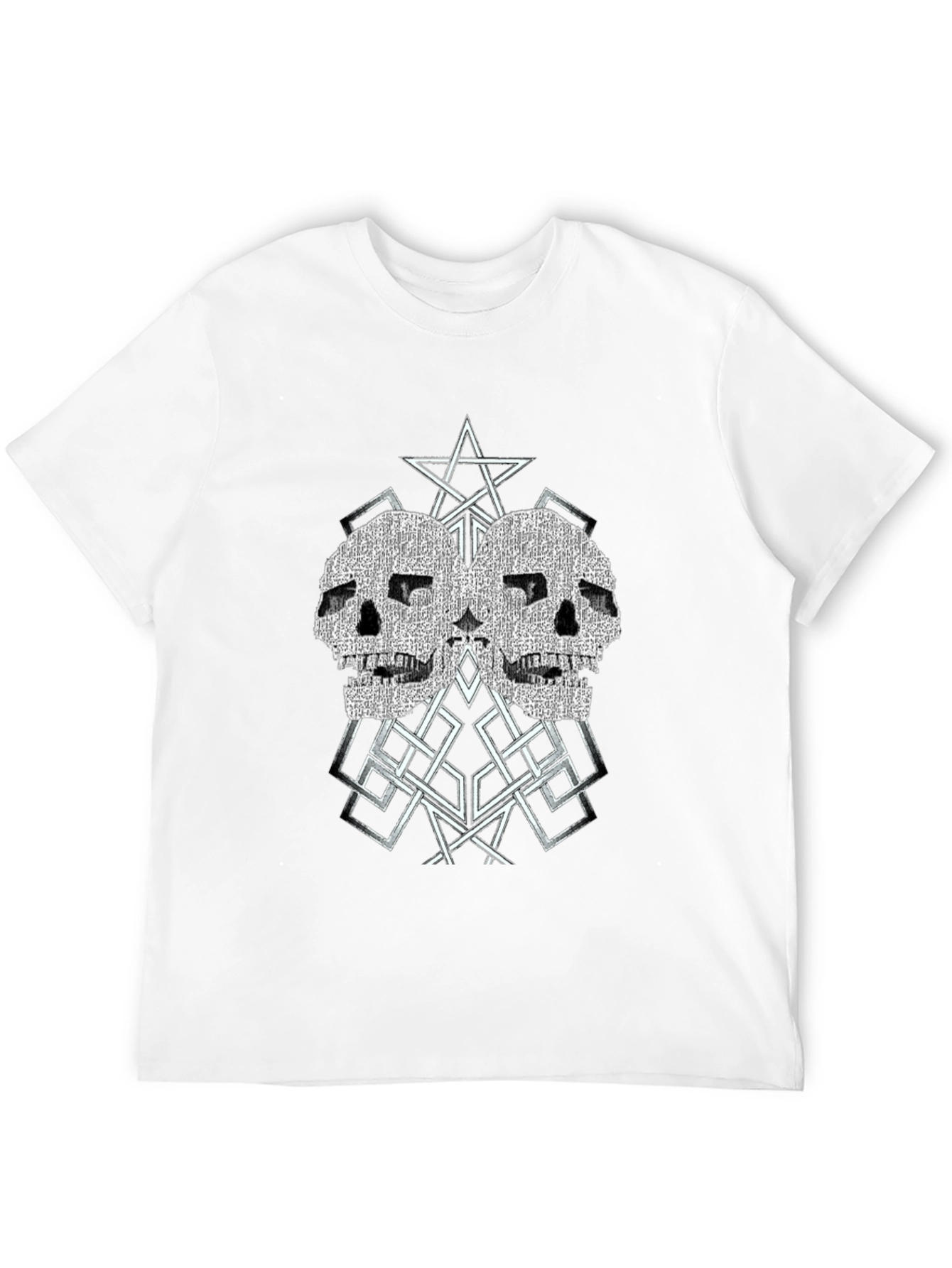 Skull Star Graphic Tee - Black Cotton Blend