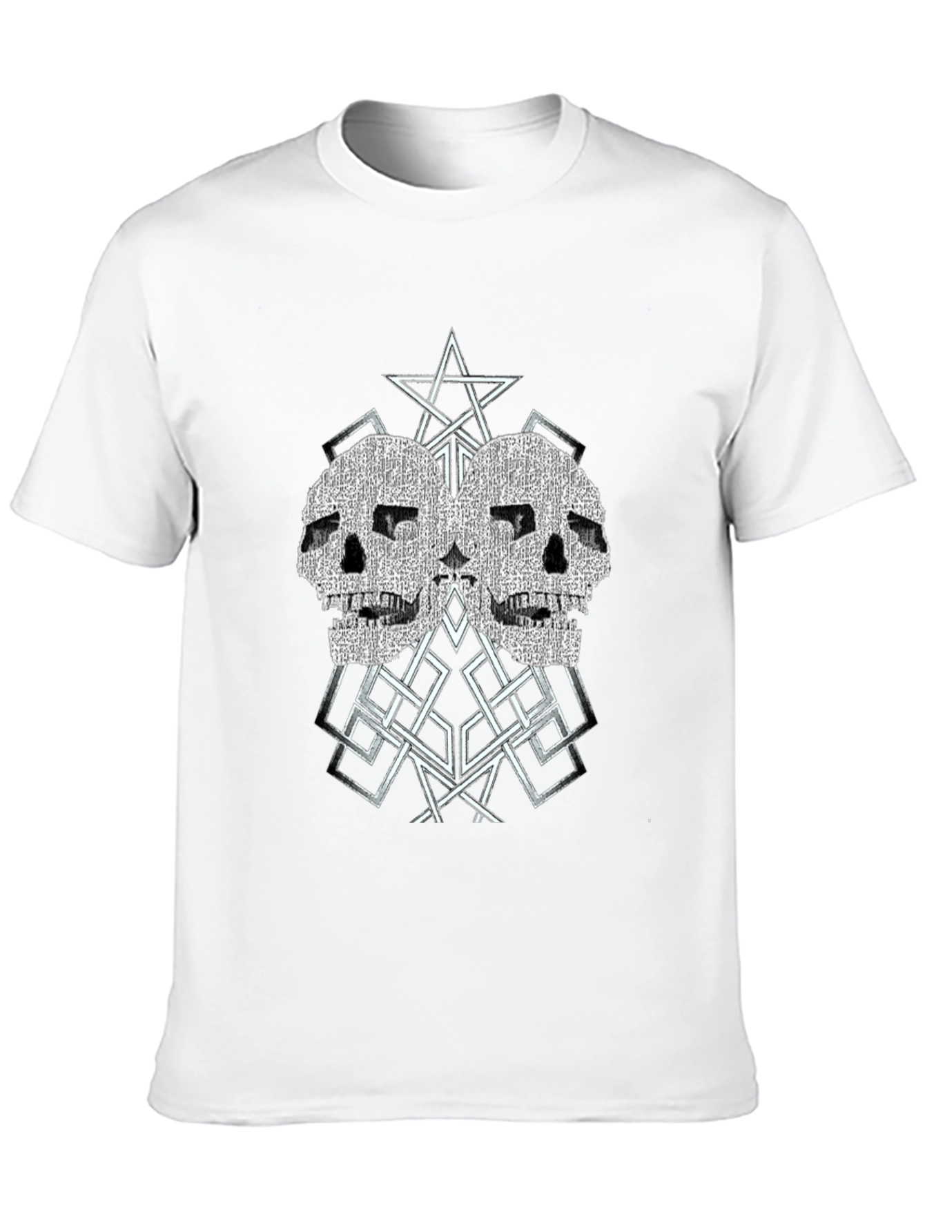 Skull Star Graphic Tee - Black Cotton Blend
