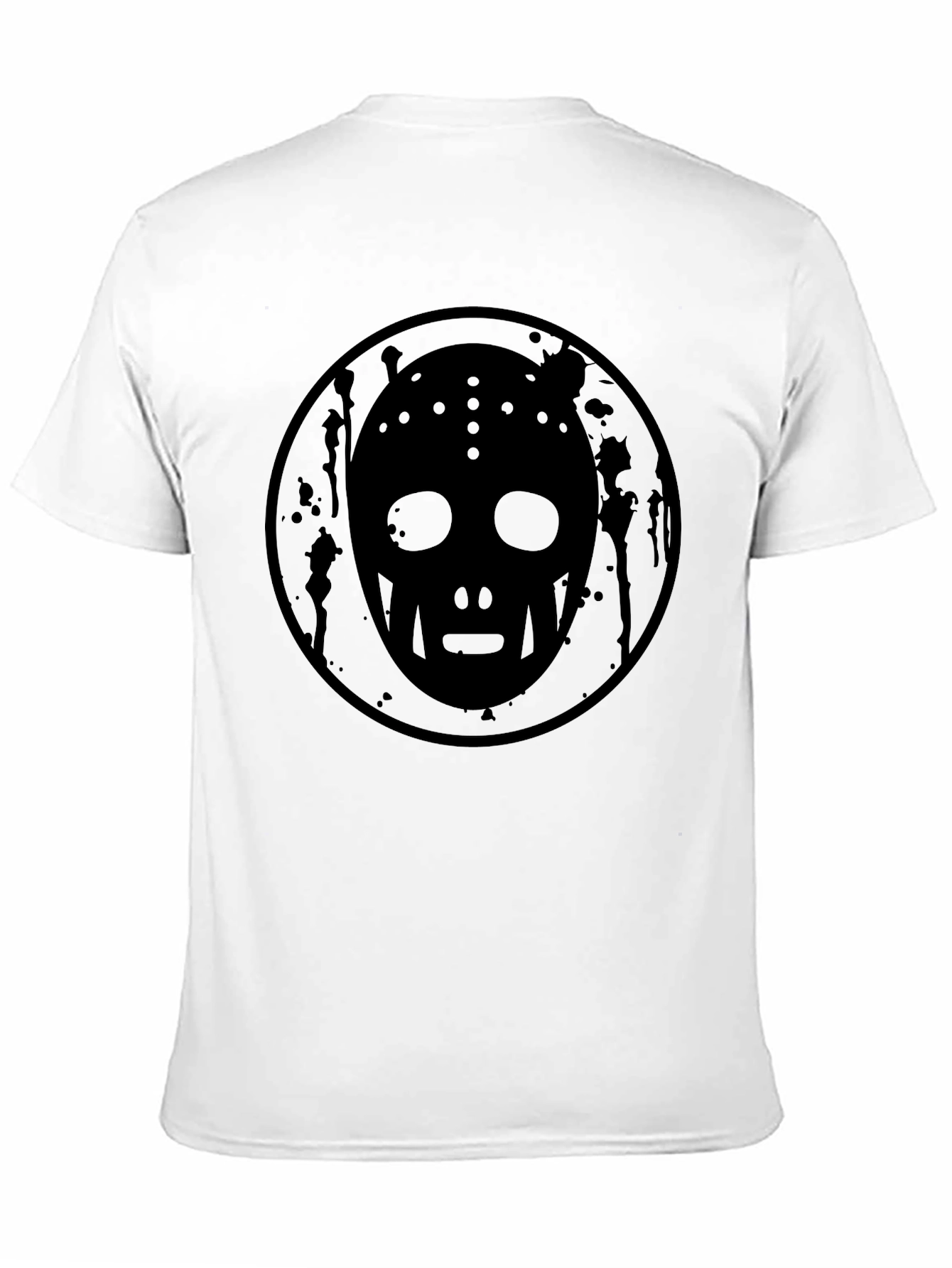 Mens Black Hockey Mask Graphic Tee