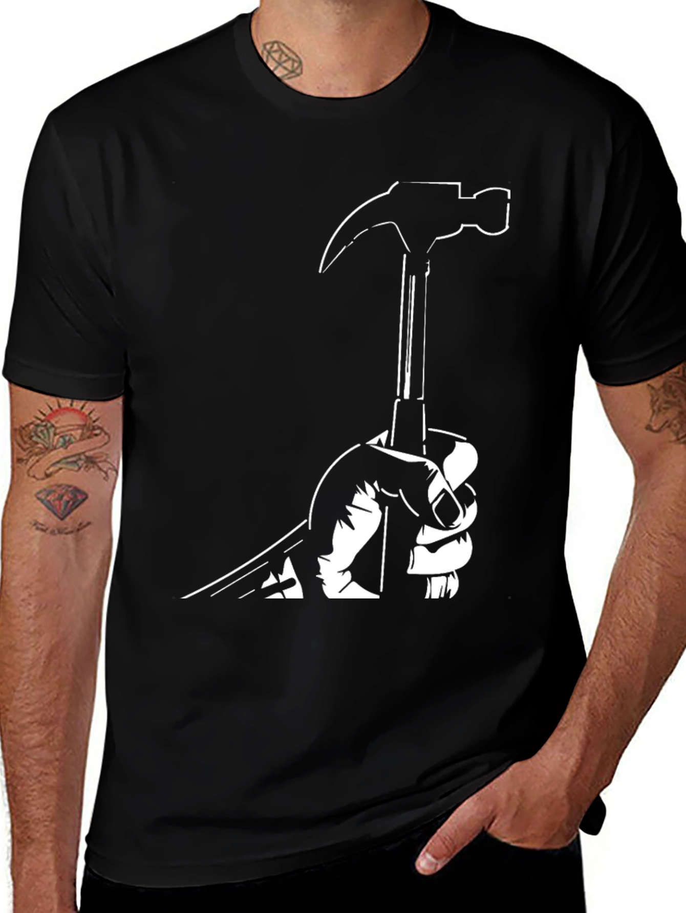 Hammer Time Graphic Tee - Black Cotton