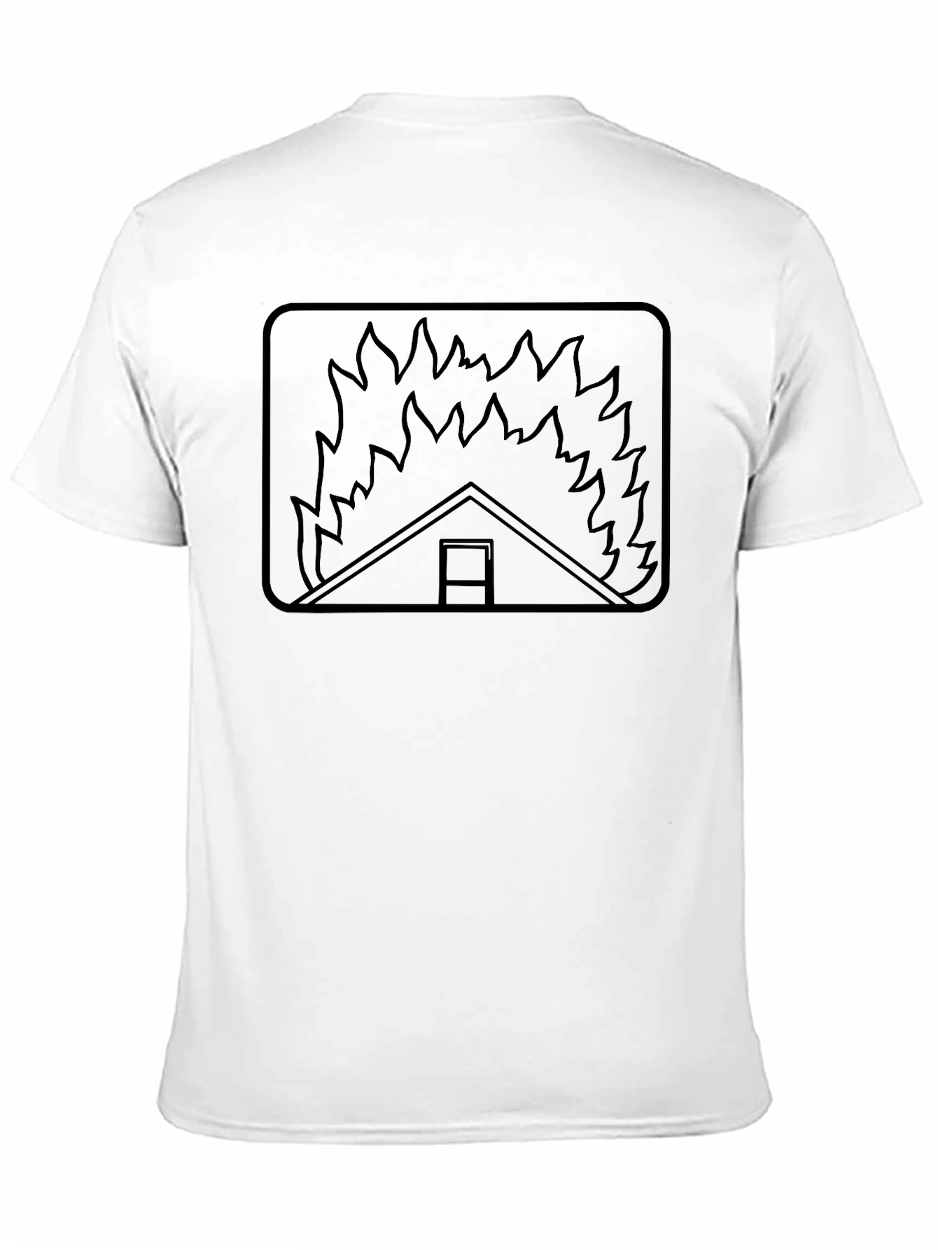 Burning House Graphic Tee - Unisex Black T-Shirt