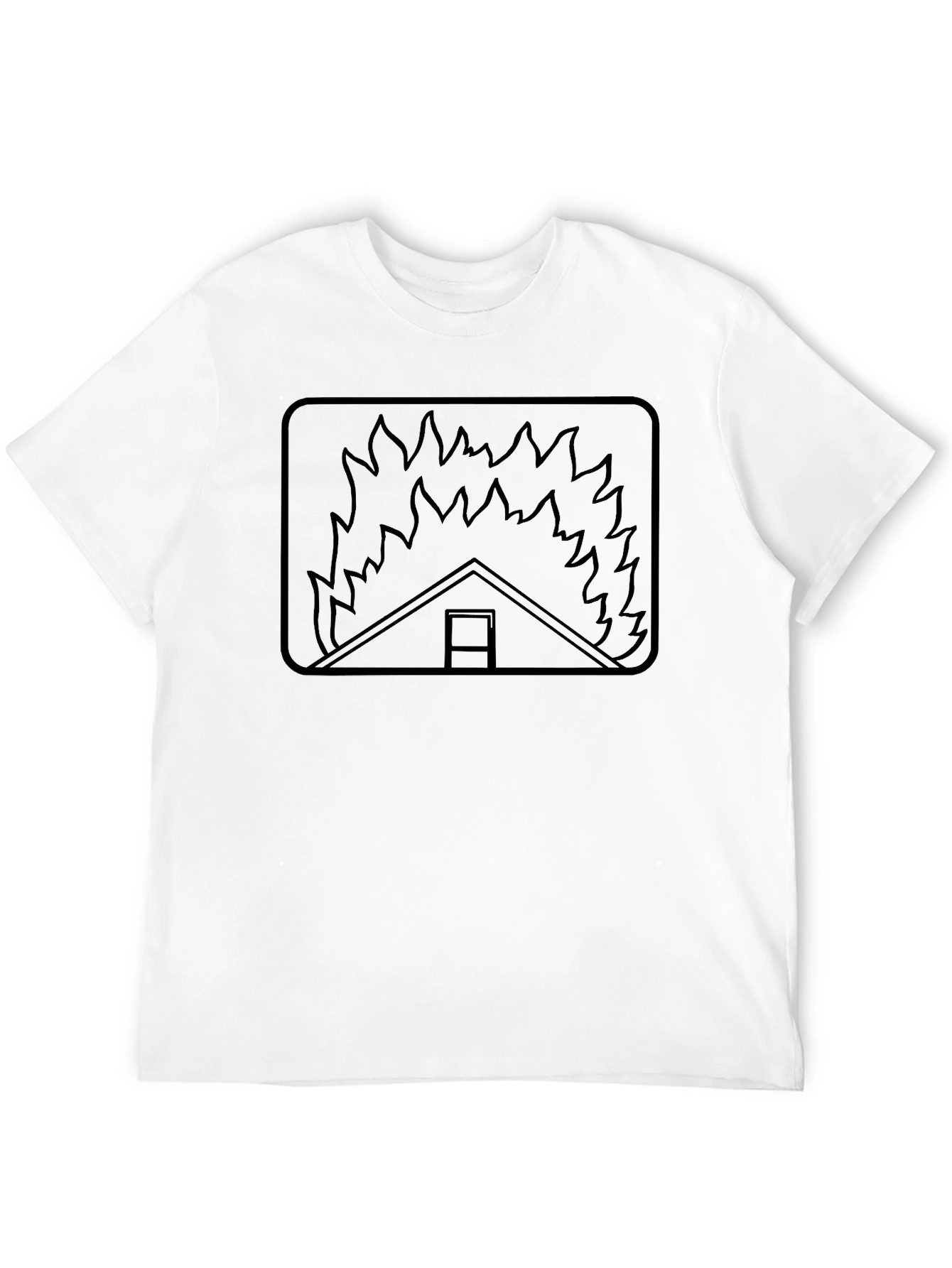 Burning House Graphic Tee - Unisex Black T-Shirt