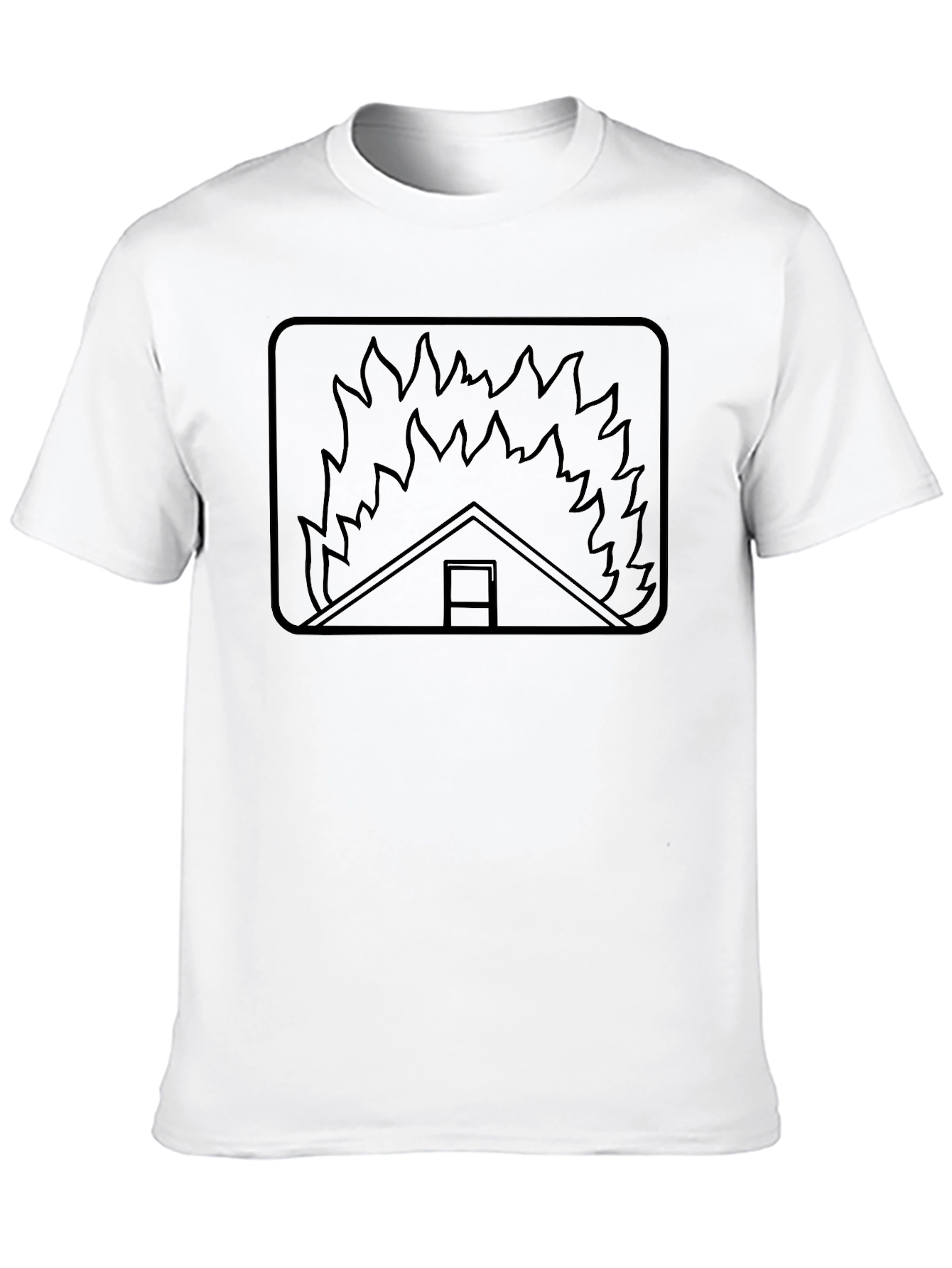 Burning House Graphic Tee - Unisex Black T-Shirt