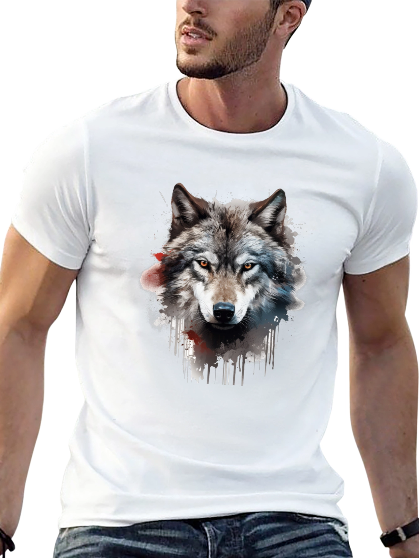 Wolf Graphic T-Shirt - Mens Black Tee